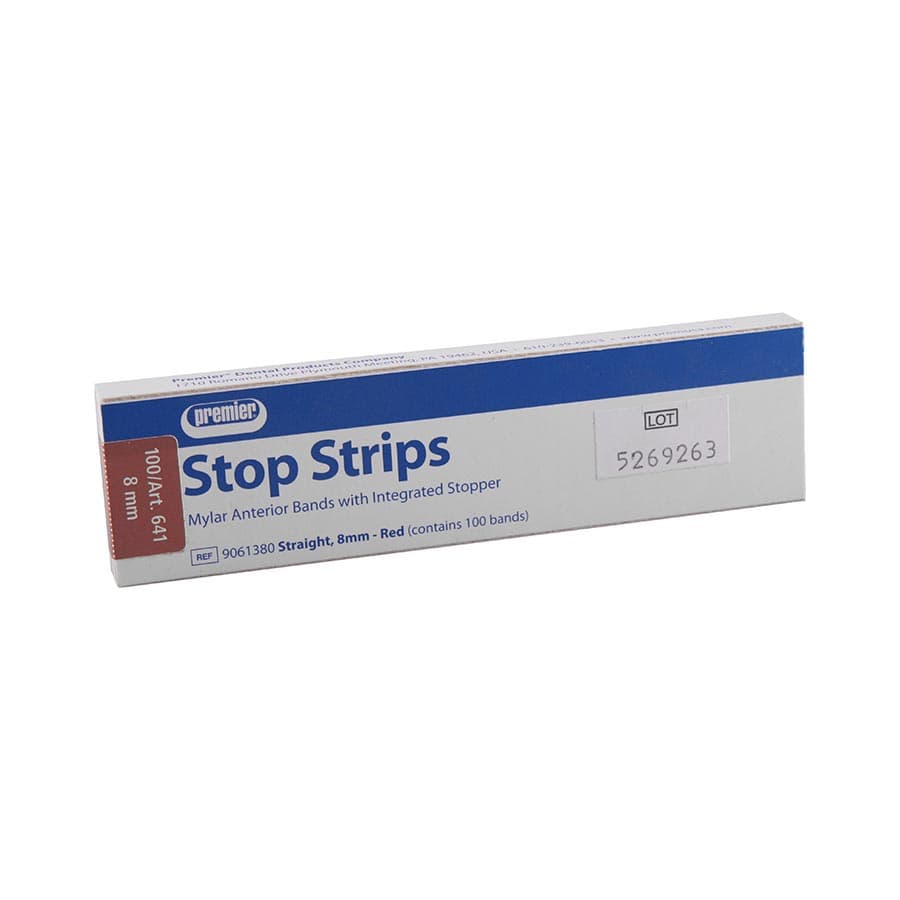 Premier Stop Strip Straight Mylar Anterior Matrix Bands, 8 mm, Red, 100/Box, 9061380 thumbnail 8