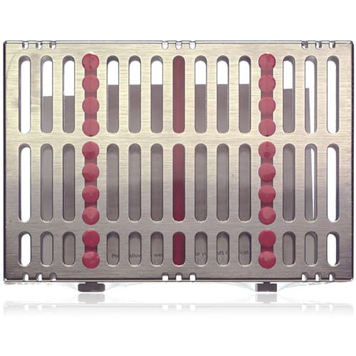 Hu-Friedy IMS Signature Series Instrument Cassette, Small, 10-Instrument, Red, Stainless Steel, 5.5" x 8" x 1.25", IM5100 thumbnail 6