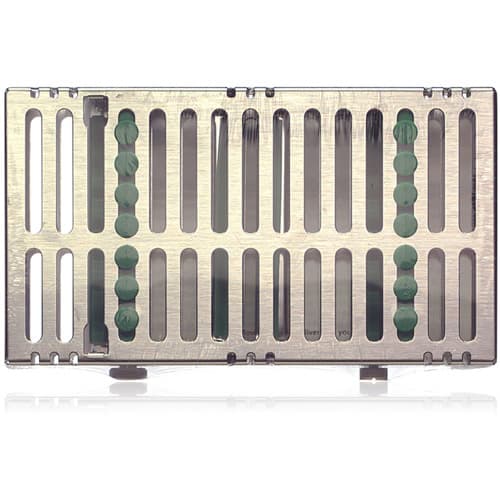 Hu-Friedy IMS Signature Series Double-Decker Cassette, 14-Instrument, Two-Tier, Green, Stainless Steel, 4.5" x 8" x 1.5", 1/Pk, IM9149 thumbnail 5