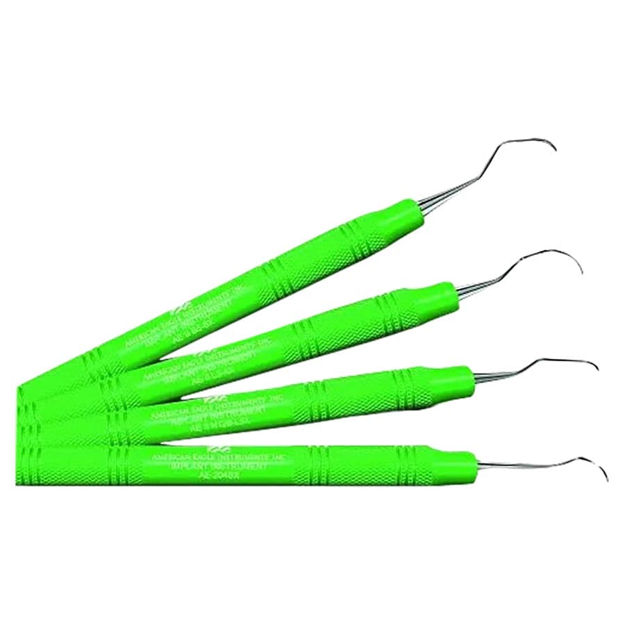 American Eagle Titanium Implant Scaler Barnhart 5-6, Double-End, EagleLite Green Resin Handle, AEIIB5-6X thumbnail 6
