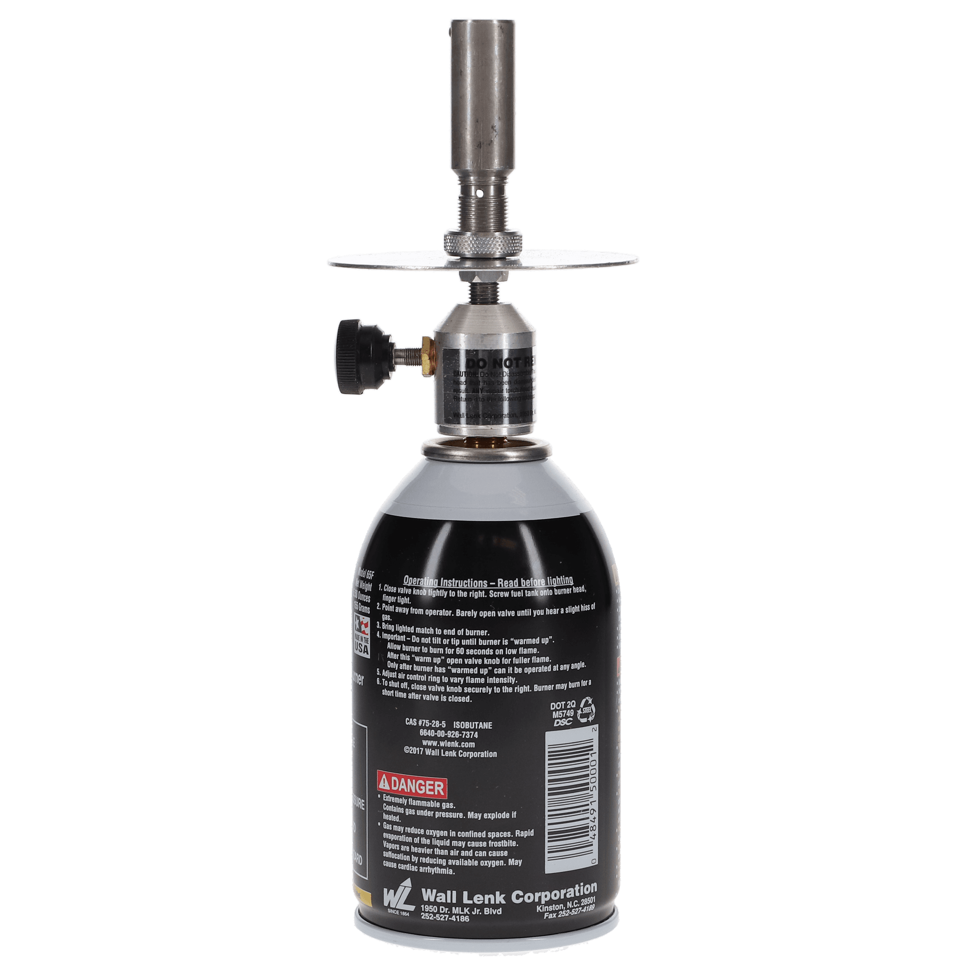 Wall Lenk Model 65 Butane Laboratory Burner with Fuel, 1 Burner Head & 1 Butane Fuel Refill thumbnail 10