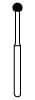NTI Diamond Bur, FG, Long Round, #801L-023, 2.3 mm, Coarse, Green, 5/Pk, C801L-023 thumbnail 2