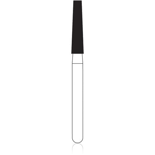 NTI Diamond Bur, FG, Taper Flat End, #SC848-018, 1.8 mm, Super Coarse, Black, 5/Pk thumbnail 2