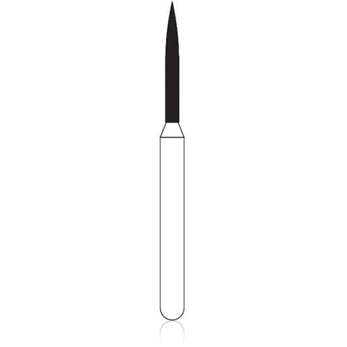NTI Diamond Bur, FG, Flame, #M862-009, 0.9 mm, Medium Grit, Gray, 5/Pk thumbnail 2