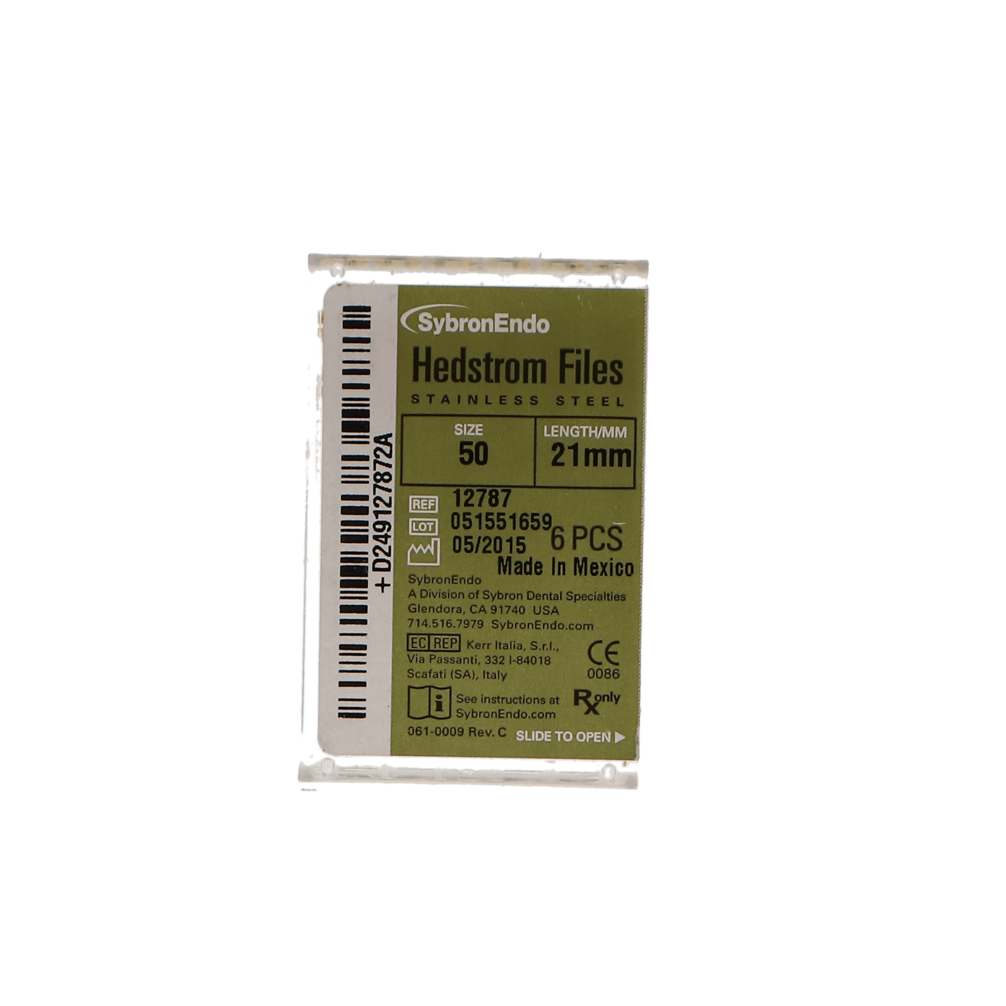 Kerr SybronEndo Hedstrom Files, Stainless Steel, 21 mm, Size #50, Yellow, 6/Pk, 12787 thumbnail 6