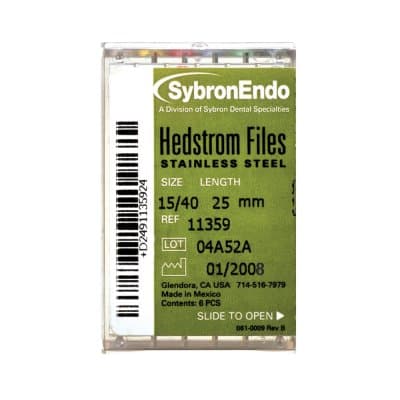 Kerr Sybron Endo Hedstrom Files, Stainless Steel, 21 mm, Size #55, Red, 6/Pk, 12790 thumbnail 3