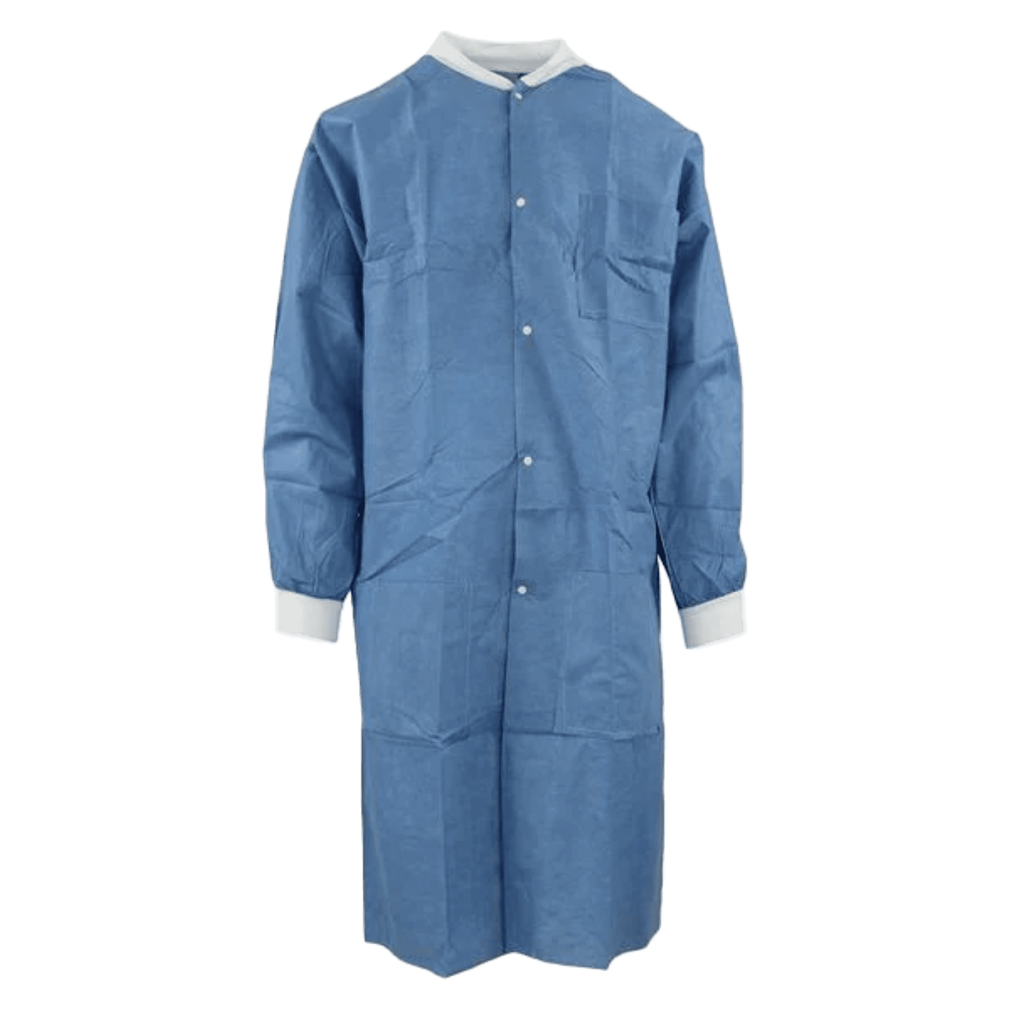 SafeWear High Performance Lab Coat, Deep Blue, Large, SMS, 3 Pockets, Snap Front, 12/Pk, 8107-C thumbnail 8