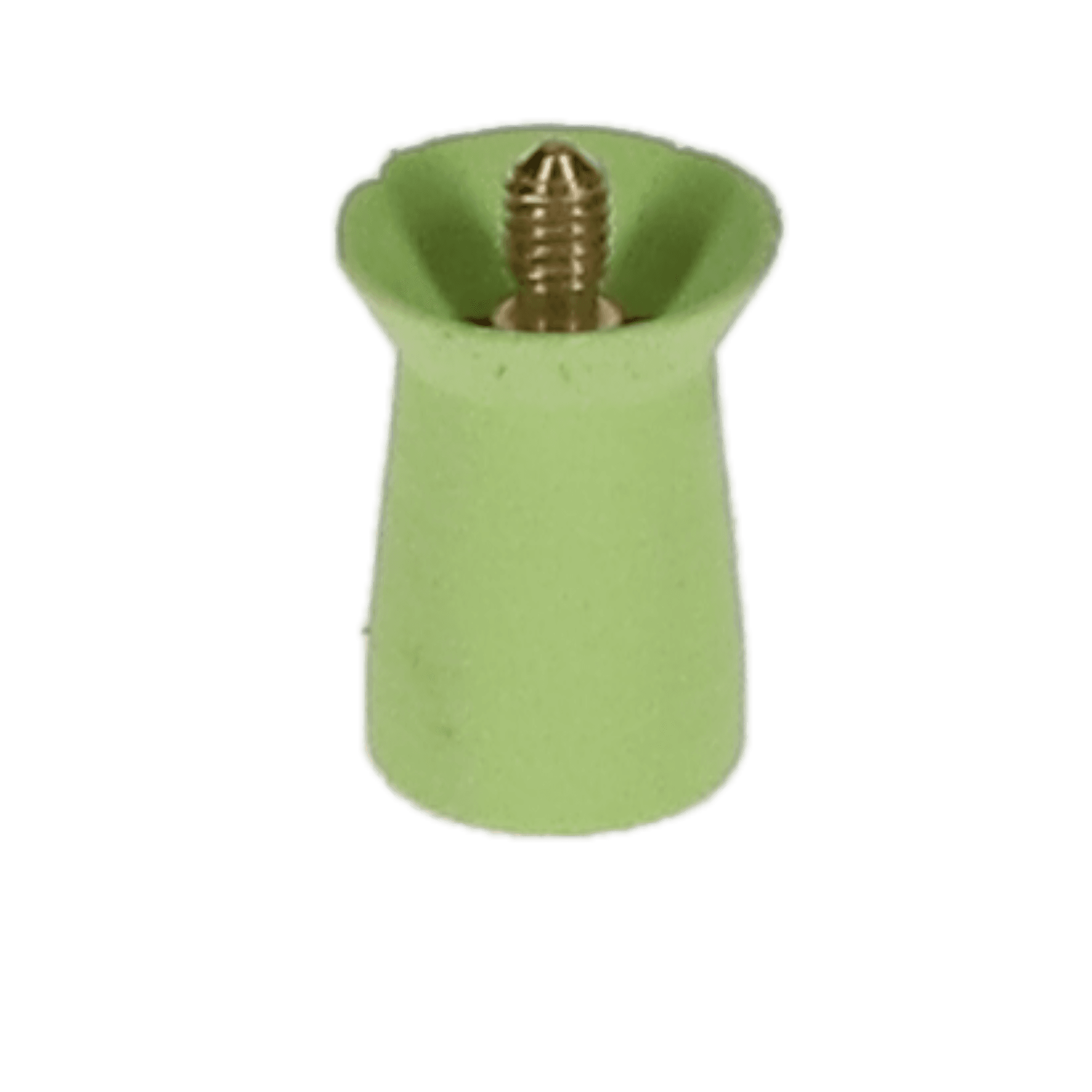 Densco Prophy Cups, LF, Screw Shank, Soft Rubber with Reverse Helix Rib, Dynamo Green, 144/Pk, 85148 - Densco Prophy Cups, LF, Screw Shank, Soft Rubber with Reverse Helix Rib, 144/Pk, 85148 - Image 1