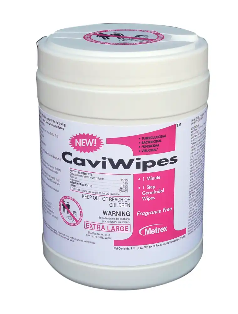 CaviWipes1 Disinfectant Wipes, Extra Large, 9" x 12", 65 Wipes/Canister, Fragrance-Free, 13-1100 thumbnail 5