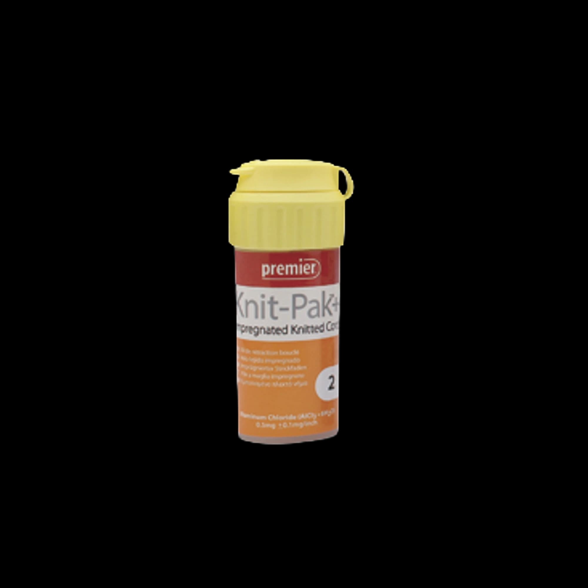 Knit-Pak+ Impregnated Knitted Gingival Retraction Cord, Aluminum Chloride, Size 2, Orange, 100", 1/Pk, 9007565 - Knit-Pak+, Impregnated Knitted Retraction Cord, Size 2, Orange, 100", 1/Pk, 9007565 - Image 1