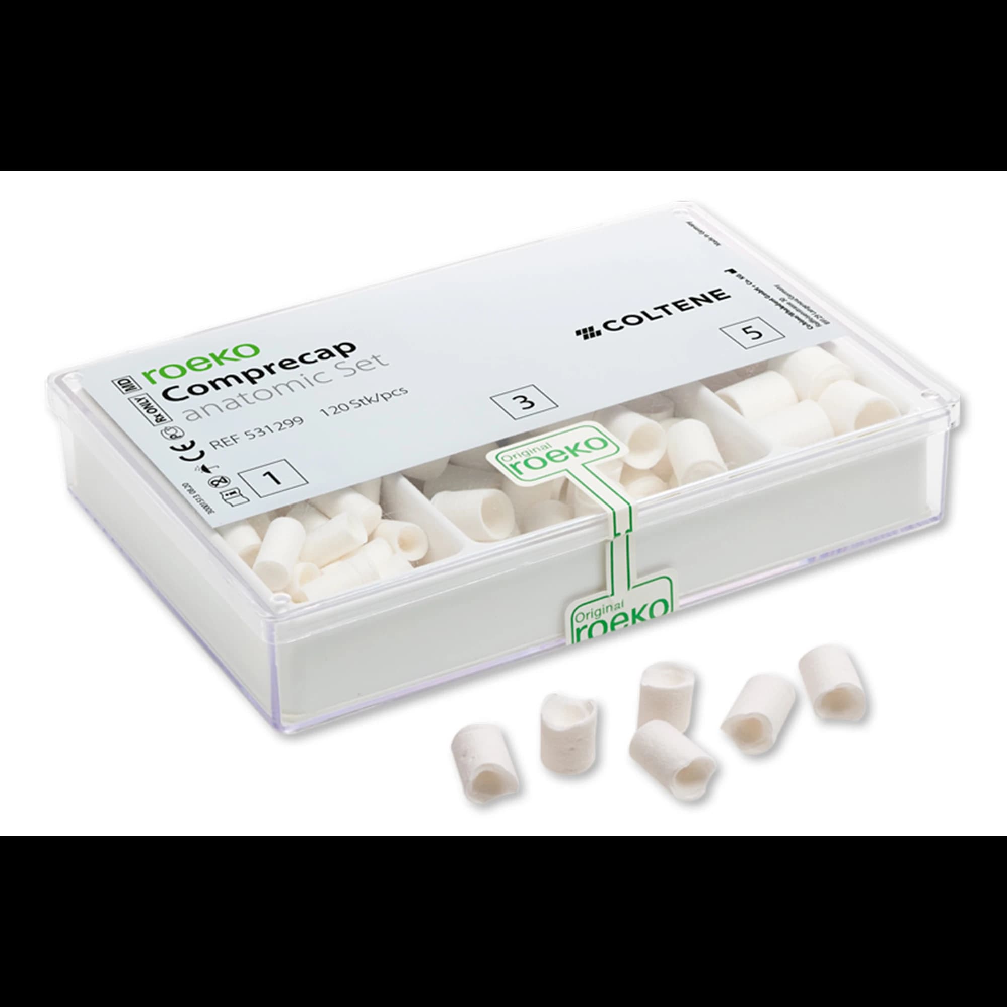 Roeko Comprecap Anatomic Compression Caps, Assorted Sizes 1, 3, 5, 120/Pkg, 531299 thumbnail 2
