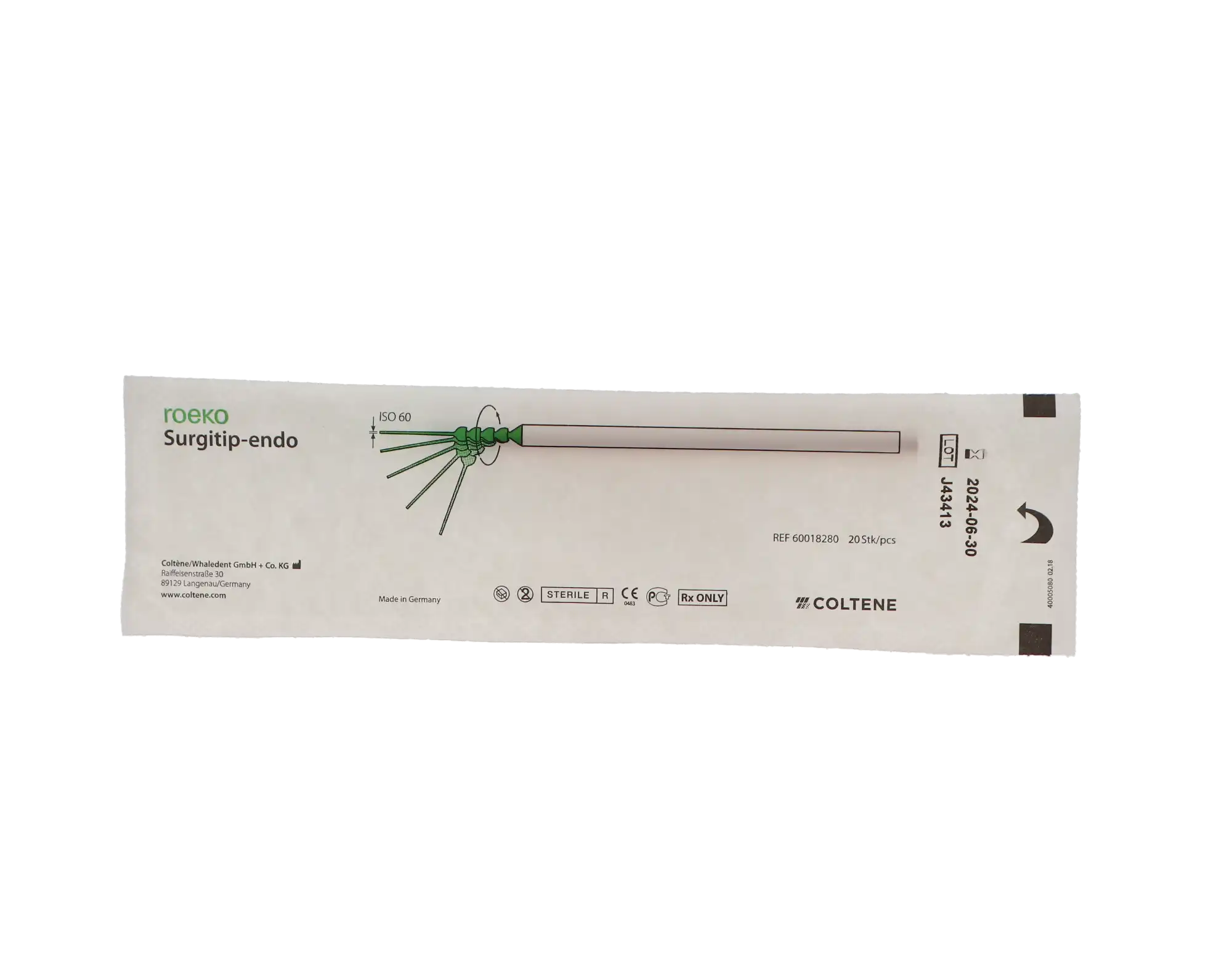 Roeko Surgitip-Endo Endodontic Aspirating Tips, ISO 60, 0.35 mm, Sterile, 20/Pk, 60018280 thumbnail 10