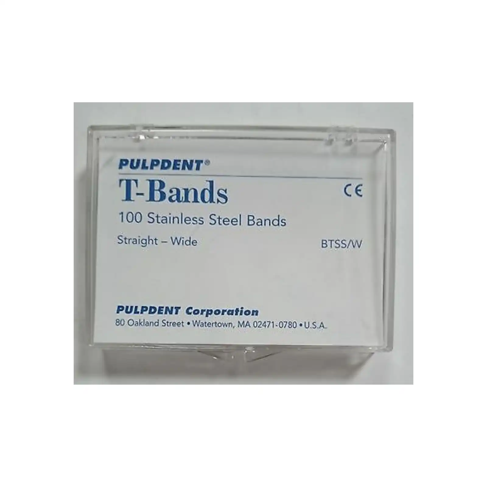 Pulpdent T-Bands, Straight/Wide, Stainless Steel, 0.002 in / 0.05 mm, 100/Pk, BTSS/W thumbnail 5