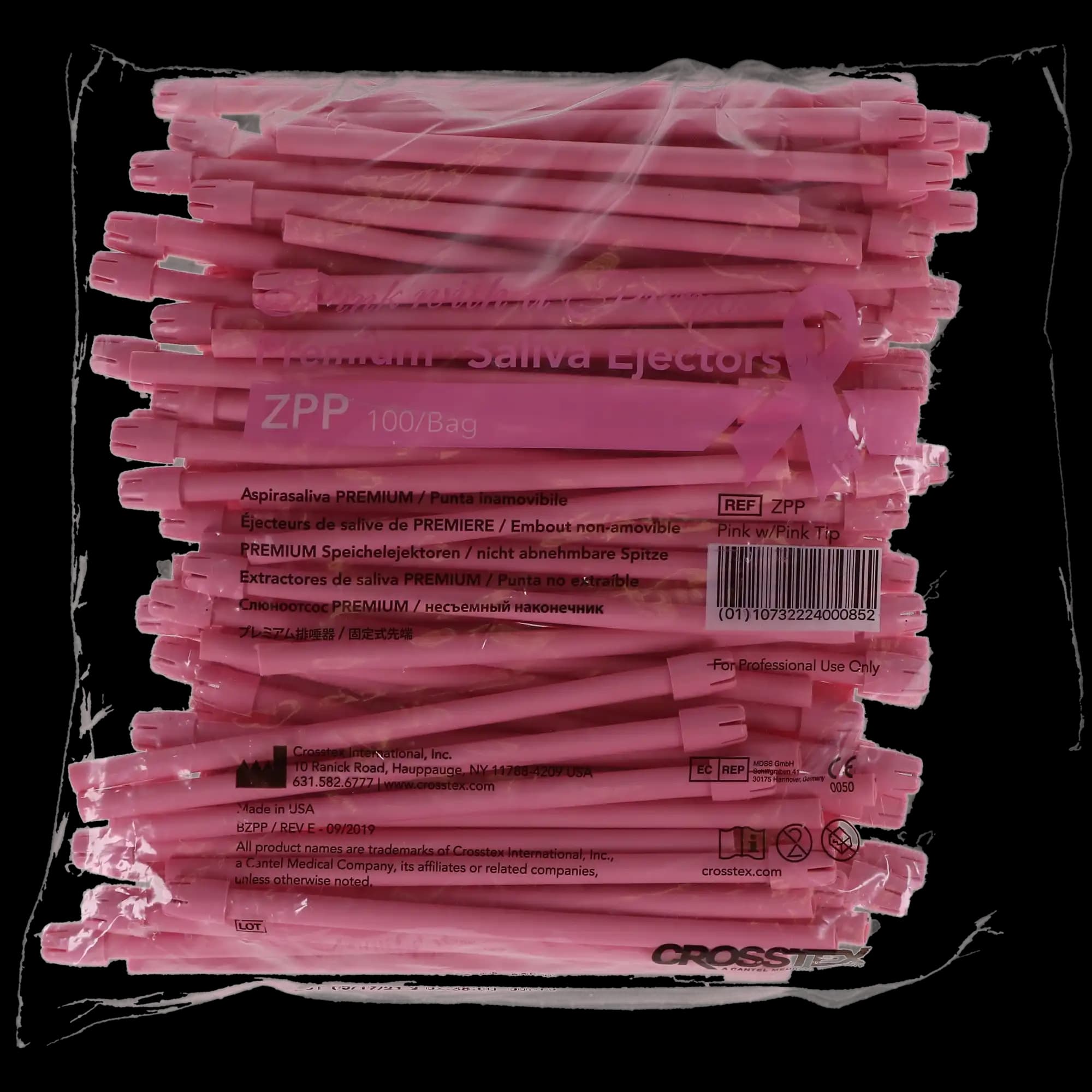 Crosstex Advantage Premium Saliva Ejectors, Pink/Pink, Non-Removable Tip, Latex-Free, 100/Bag, ZPP thumbnail 6