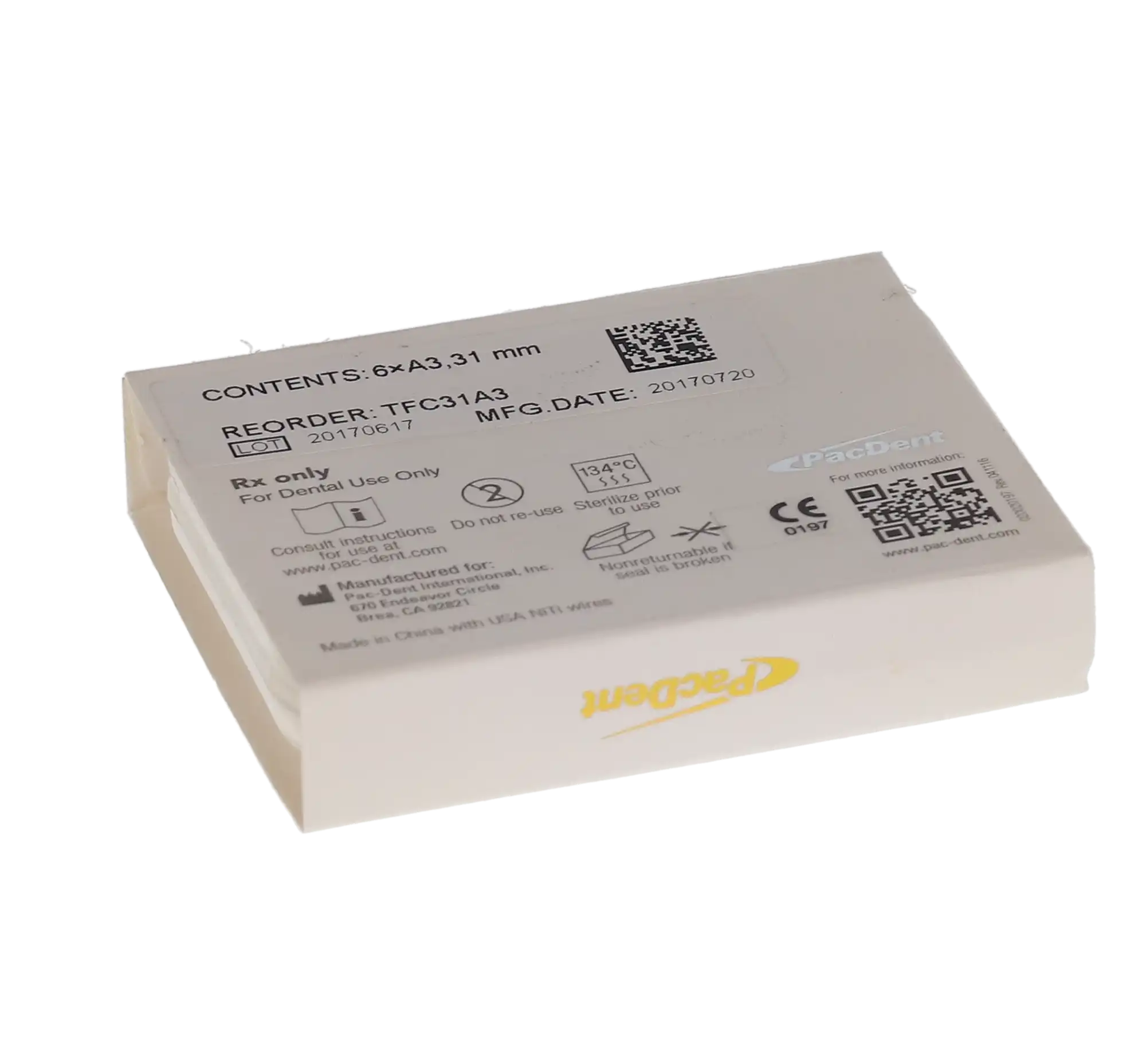 Pac-Taper Conform Nickel-Titanium Rotary Files, A3, 31mm, 6/Pk, TFC31A3 thumbnail 5