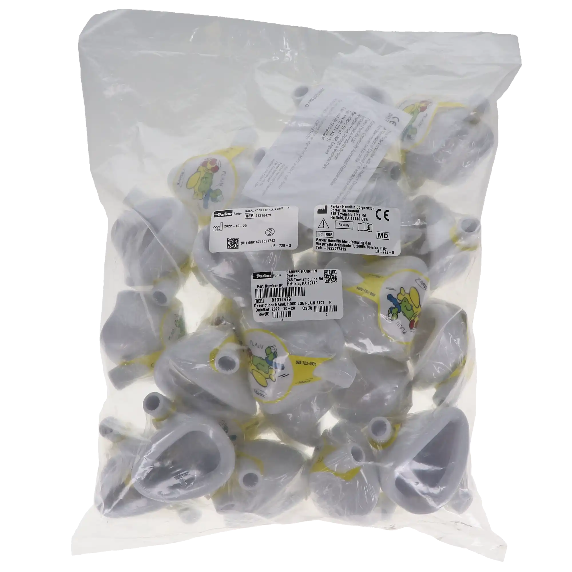 DynoMite Single-Use Disposable Nasal Hoods, Large, Plain, Latex-Free, 24/Pk, 91316479 thumbnail 5