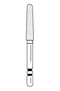 Two Striper Diamond Bur, FG, Round-End Taper, #784.10F, Fine, Red, 2.1 mm Major/1.6 mm Minor Diameter, 10 mm Head Length, 5/Pk, 2015441 thumbnail 2