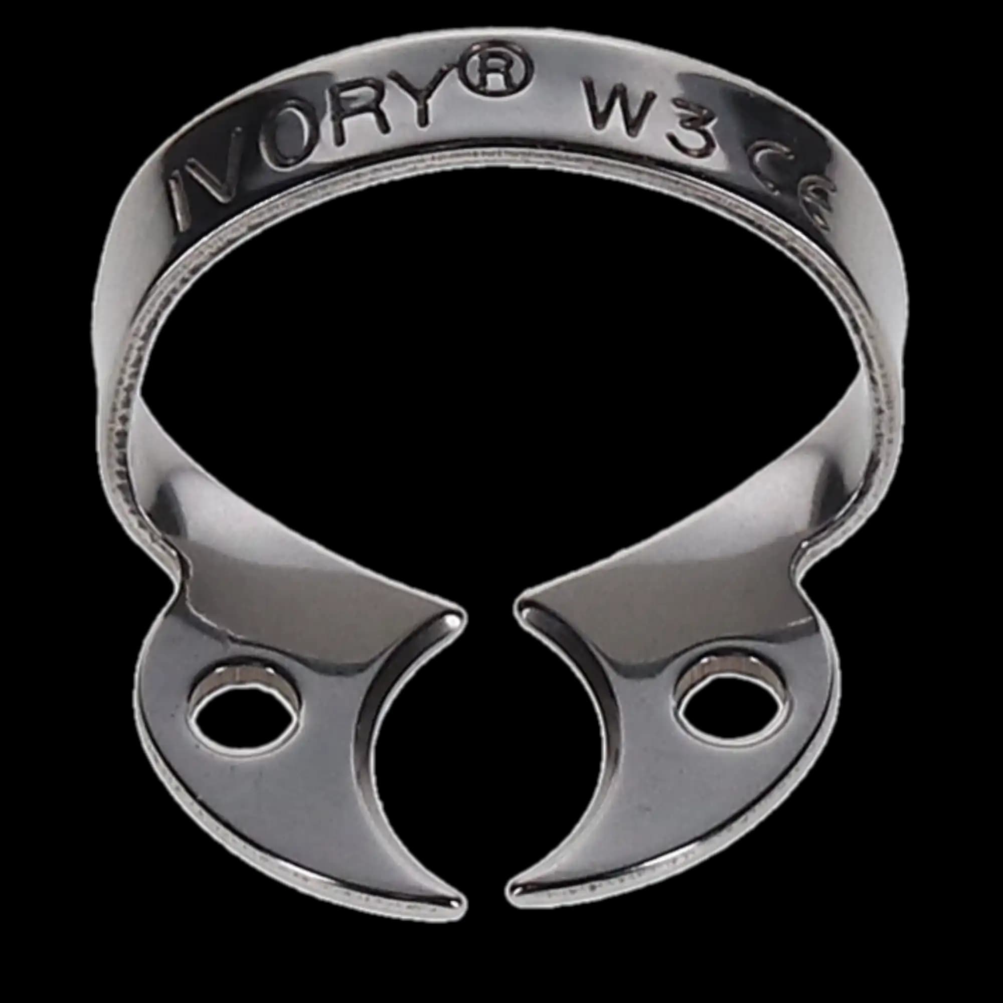 Ivory Stainless Steel Wingless Rubber Dam Clamp, #W3, Flat Jaws for Small Molars, 1/Pk, 50057522 thumbnail 4