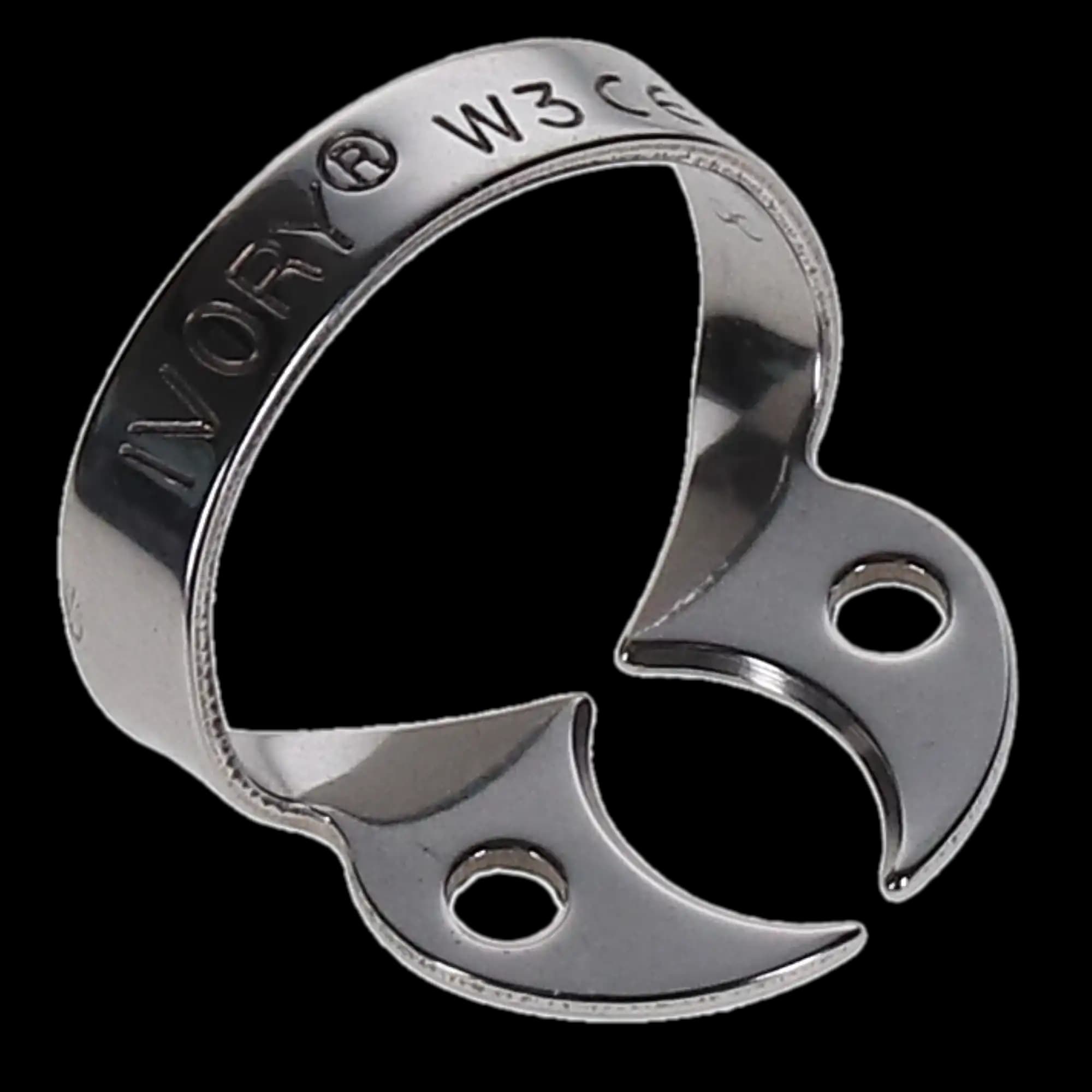 Ivory Stainless Steel Wingless Rubber Dam Clamp, #W3, Flat Jaws for Small Molars, 1/Pk, 50057522 thumbnail 5