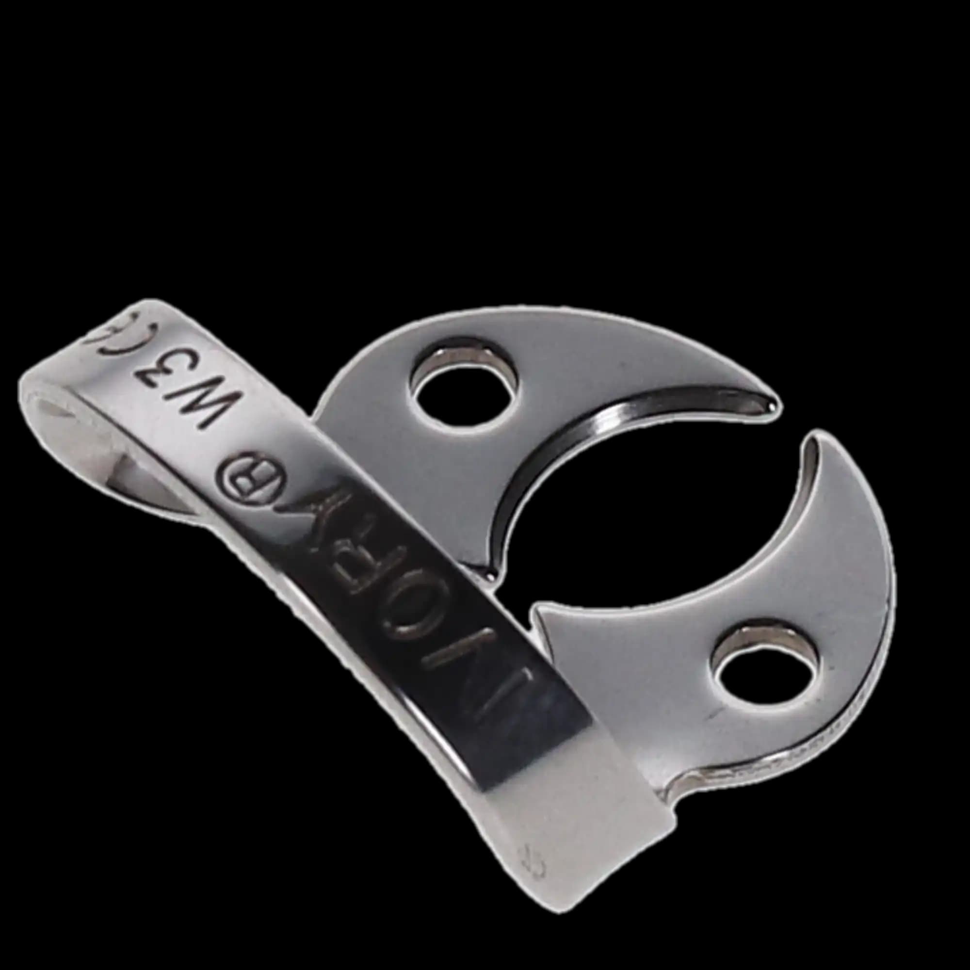 Ivory Stainless Steel Wingless Rubber Dam Clamp, #W3, Flat Jaws for Small Molars, 1/Pk, 50057522 thumbnail 6