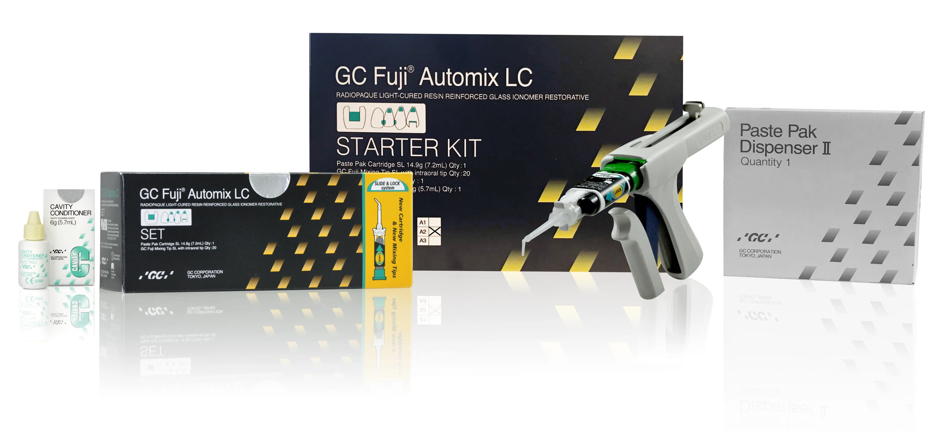 GC Fuji Automix LC Resin-Reinforced Glass Ionomer Restorative Starter Kit, Shade A2, 14.9 g Cartridge, 444002 thumbnail 12