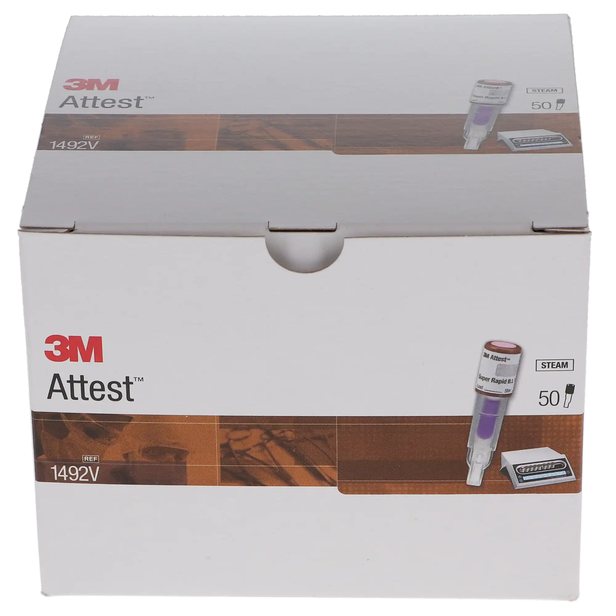 3M Attest Super Rapid Readout Steam Biological Indicator 1492V, Brown Cap, 24-Minute, 50/Box thumbnail 11