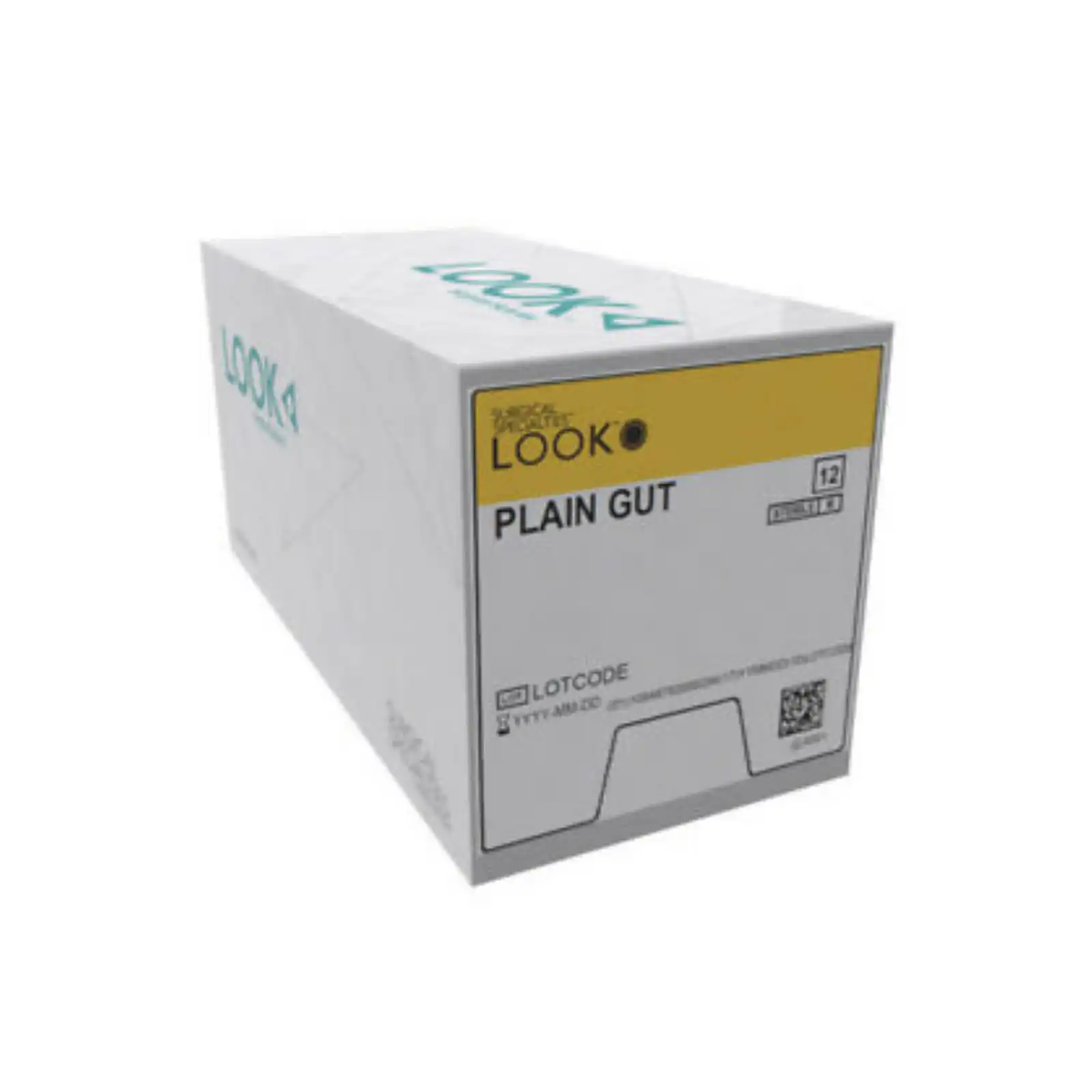 LOOK™ Sharpoint™ Plain Gut Suture, 2-0, 27" (70 cm), C-7 Reverse Cutting Needle, 3/8 Circle, 24 mm, Beige, 12/Box, 555B thumbnail 2