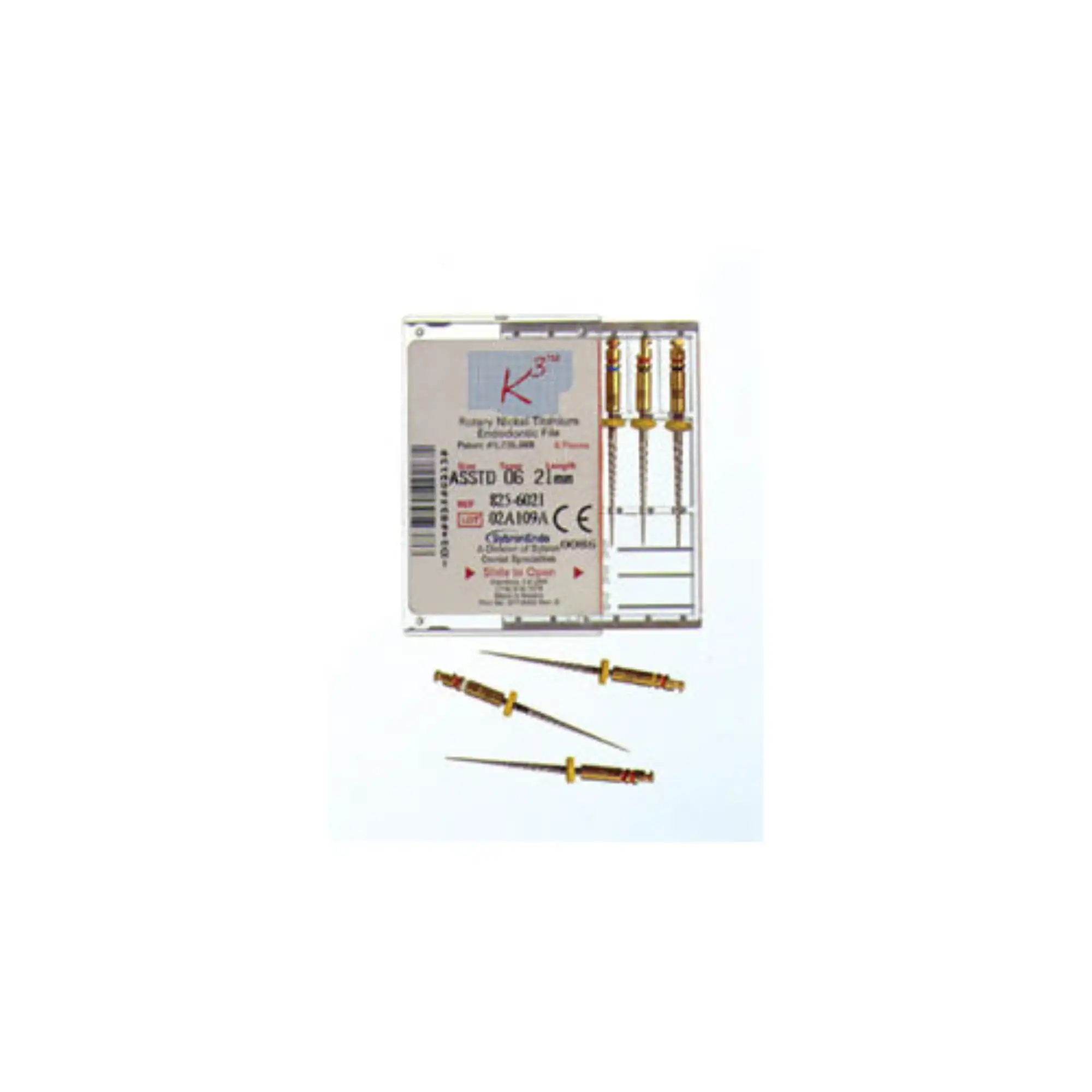 K3 Nickel-Titanium Rotary Endodontic Files, 21 mm, .06 Taper, Assorted #15-40, 6/Pk, 825-6021 thumbnail 7