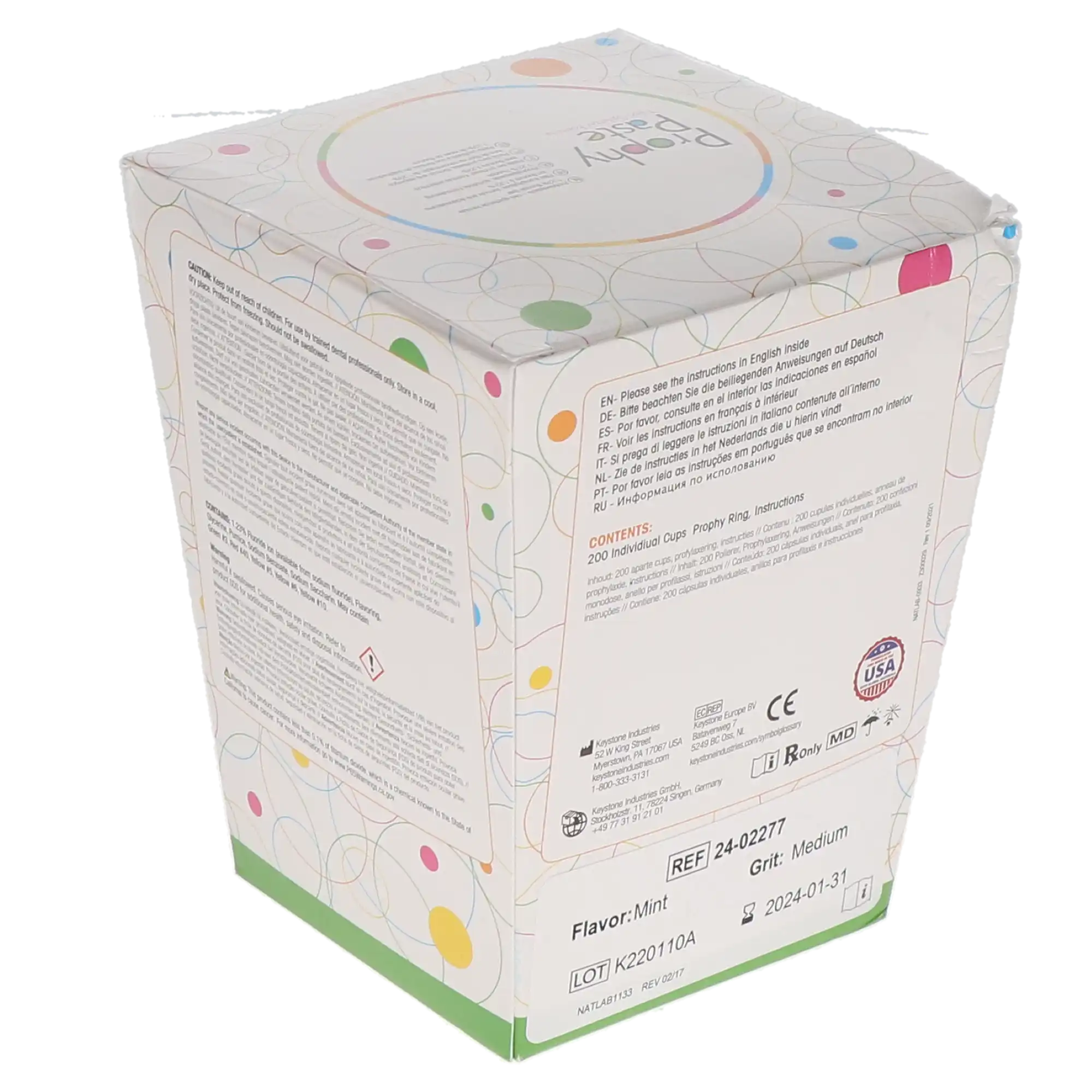 Gelato Prophy Paste with Fluoride, Medium Grit, Mint, 2 g Unit Dose Cups, 200/Box, 24-02277 thumbnail 4