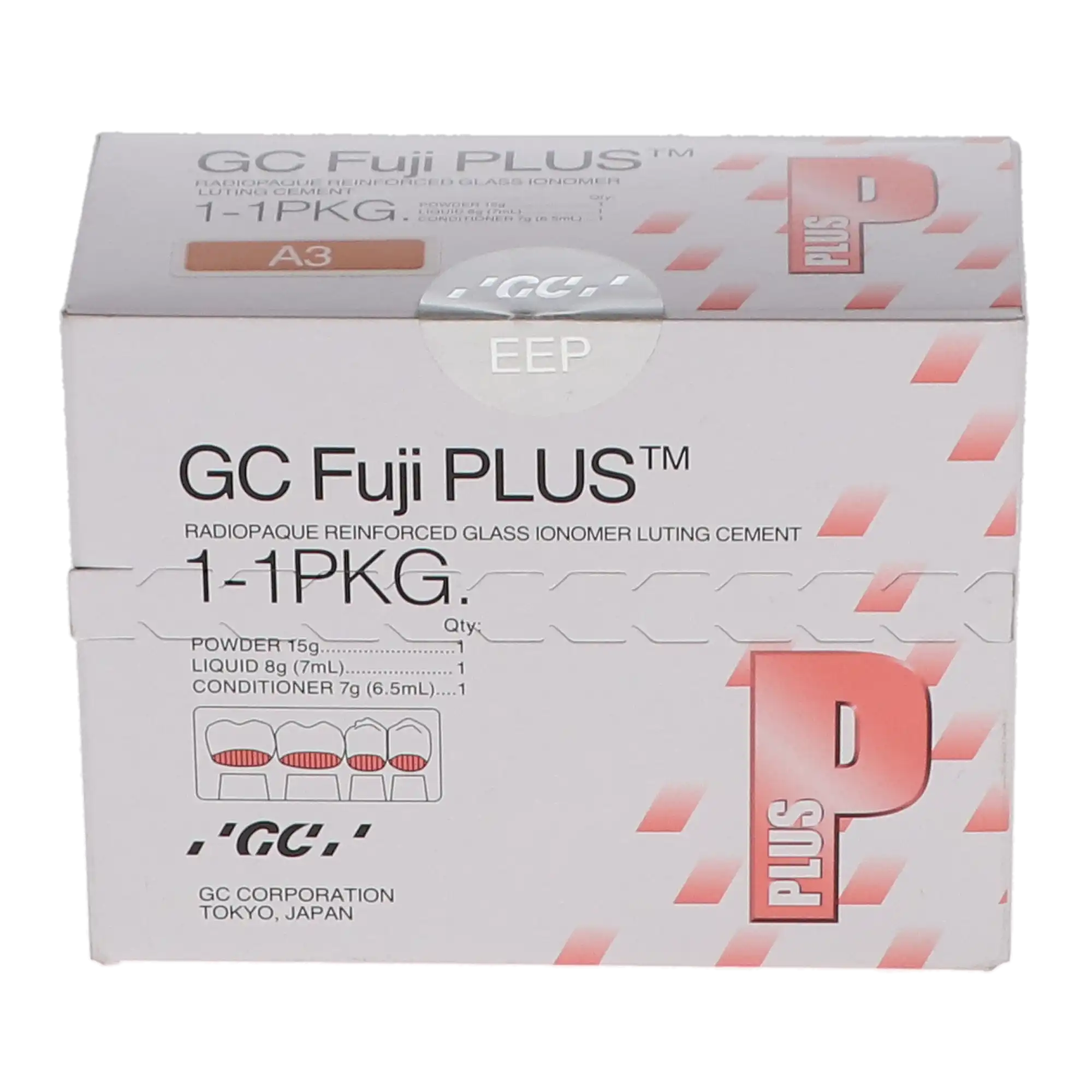 GC Fuji PLUS Resin-Reinforced Glass Ionomer Luting Cement, Powder/Liquid 1:1:1 Kit, 15 g Powder, 7 mL Liquid, 6.5 mL Conditioner, #431011 thumbnail 13