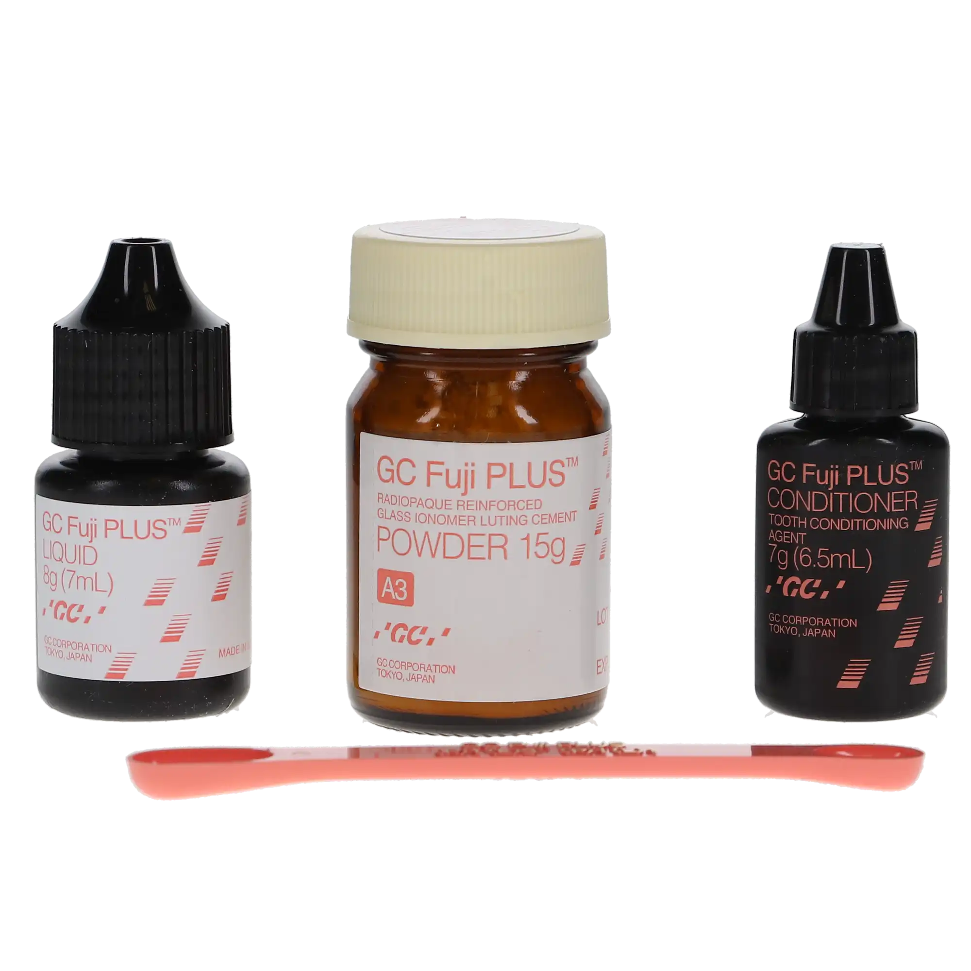 GC Fuji PLUS Resin-Reinforced Glass Ionomer Luting Cement, Powder/Liquid 1:1:1 Kit, 15 g Powder, 7 mL Liquid, 6.5 mL Conditioner, #431011 thumbnail 14