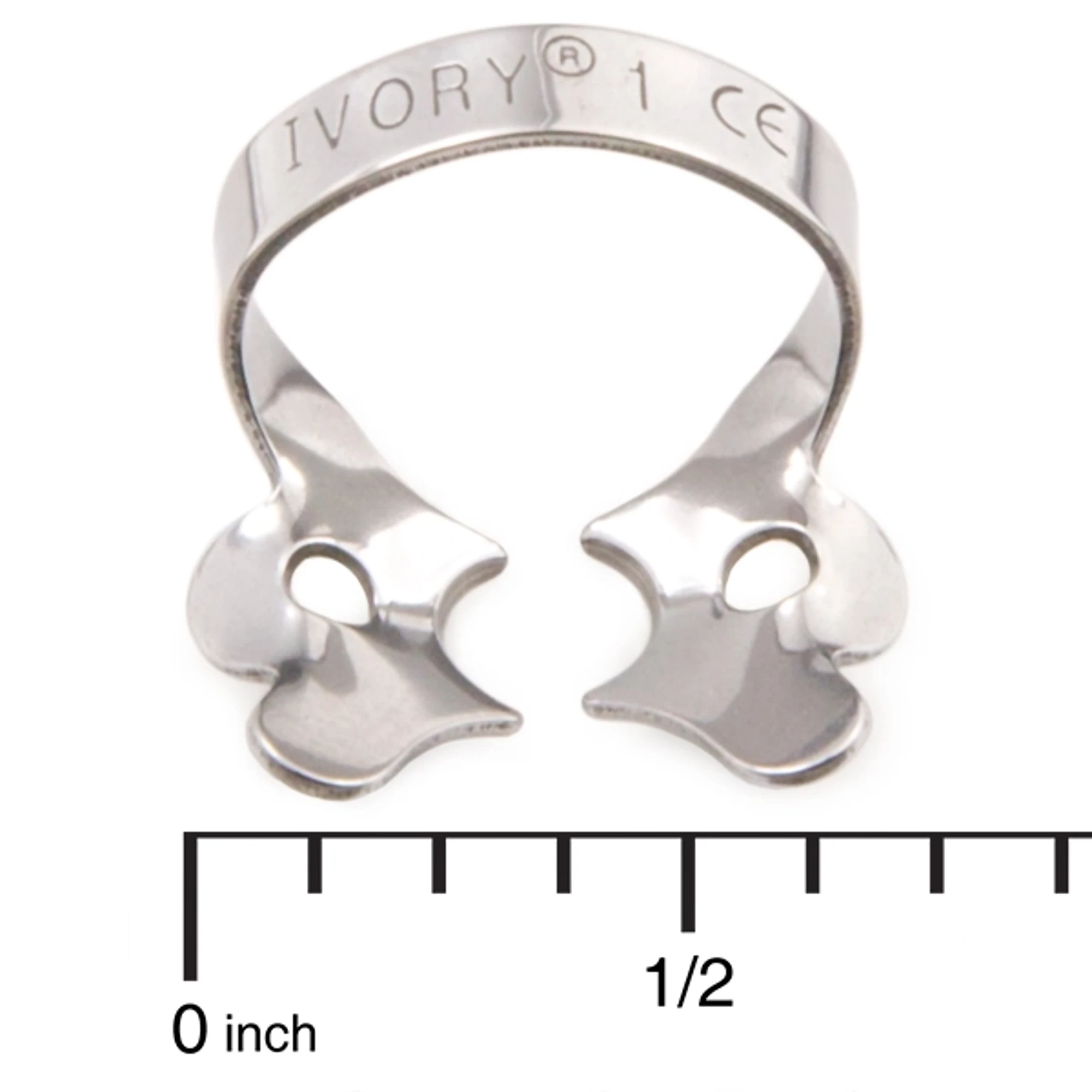 Ivory Stainless Steel Rubber Dam Clamp, #1, Winged, Regular Bicuspid, 50057306 thumbnail 2