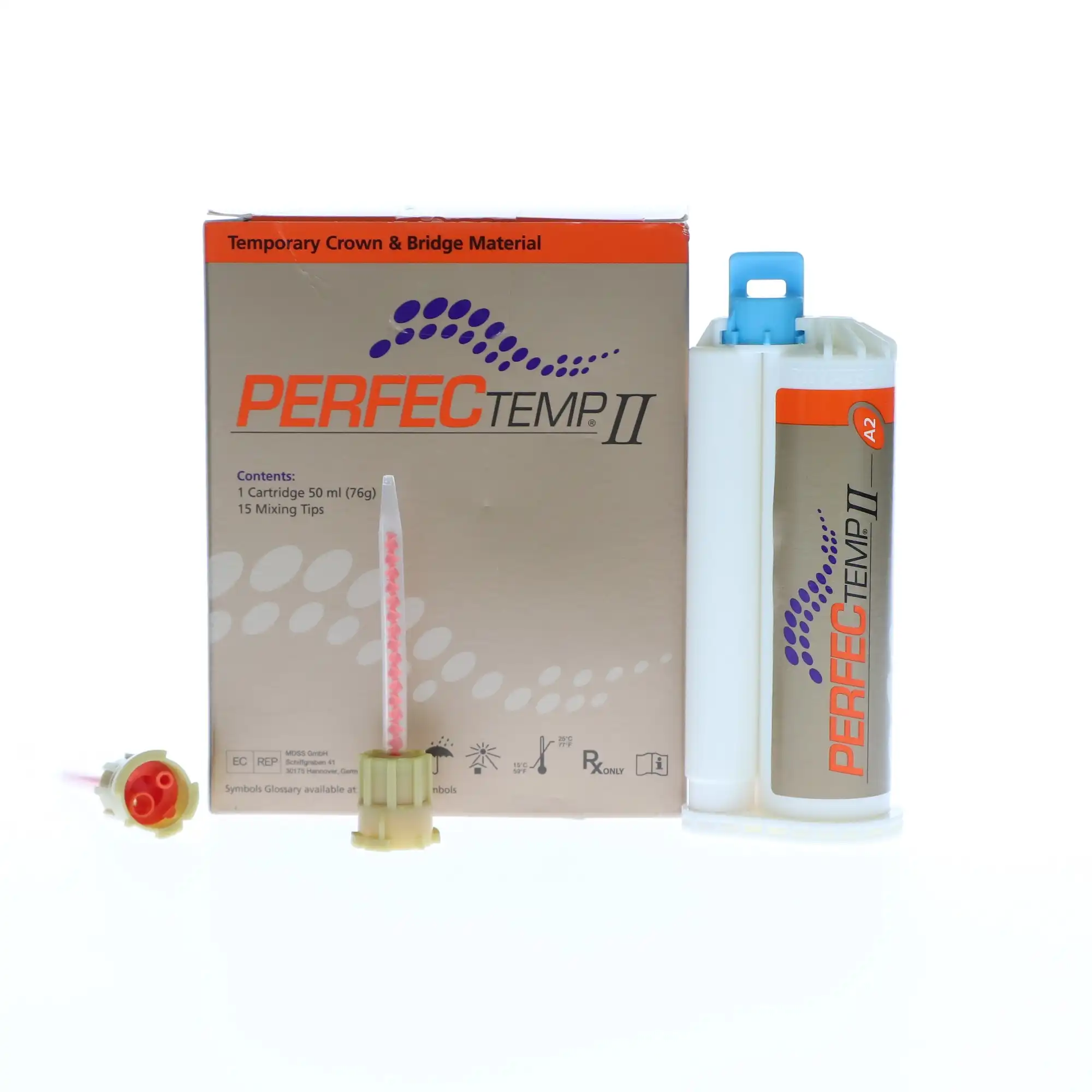 PERFECTemp II Automix Temporary Crown & Bridge Material Cartridge, Shade A2, 50 mL, 4:1 Self-Cure, SPD1301 thumbnail 10