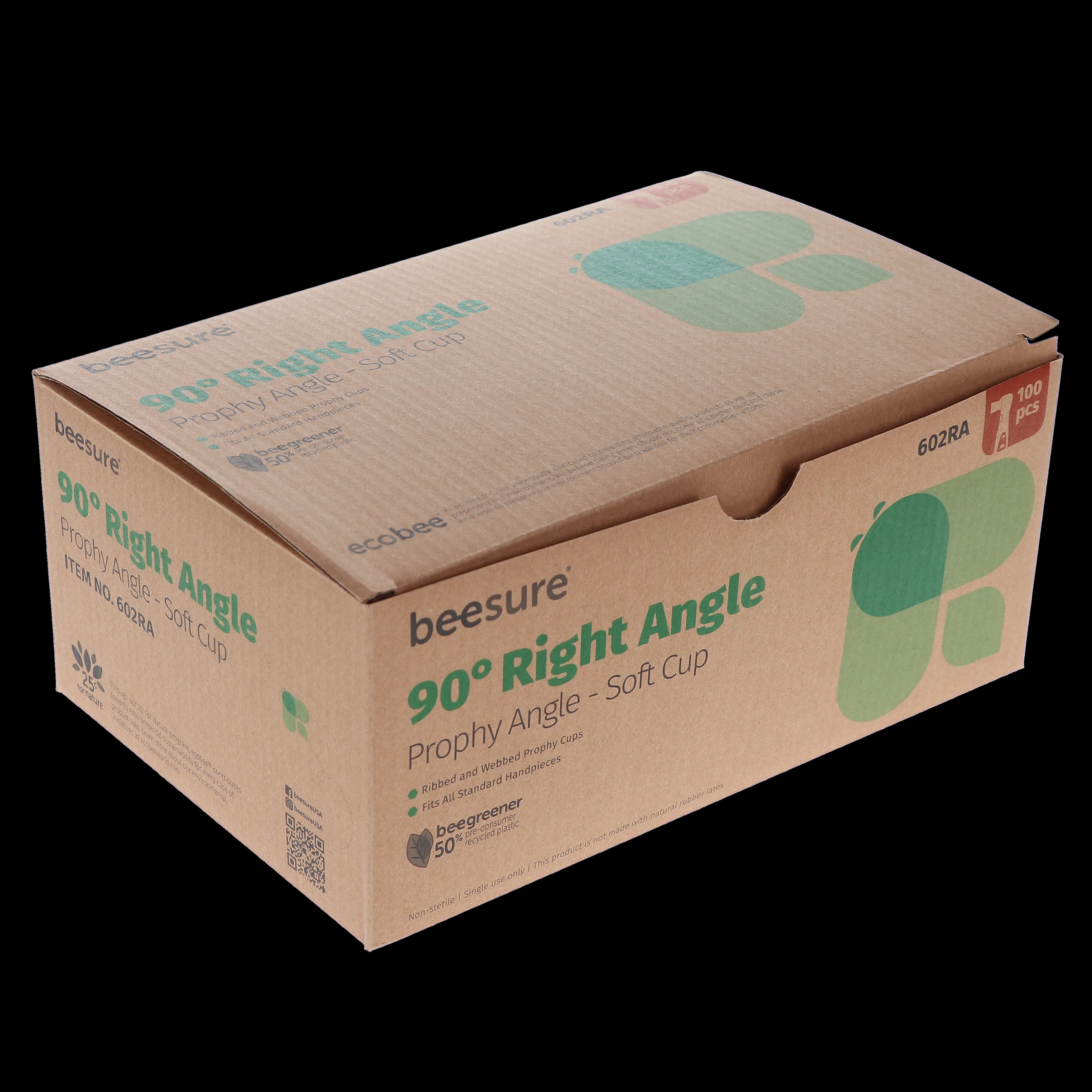 BeeSure Disposable Prophy Angles, 90° Right Angle, Soft Green Cup, Ribbed & Webbed, Latex Free, 100/Box, BE602RA thumbnail 8