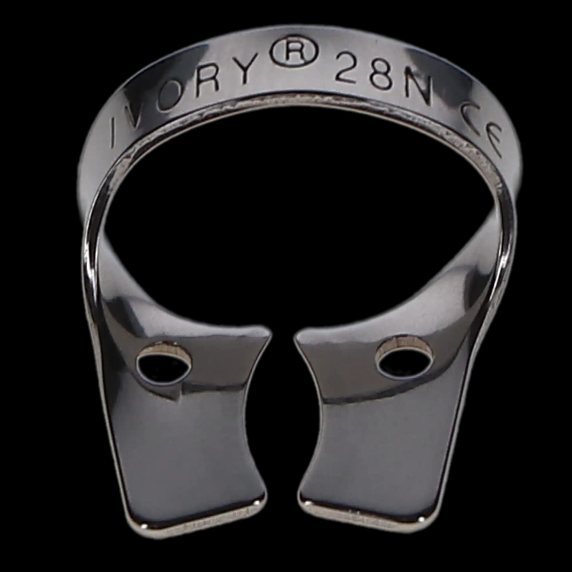 Ivory Rubber Dam Clamp, Wingless, #28N, General Purpose Lower Molar, Stainless Steel, 50057732 thumbnail 2