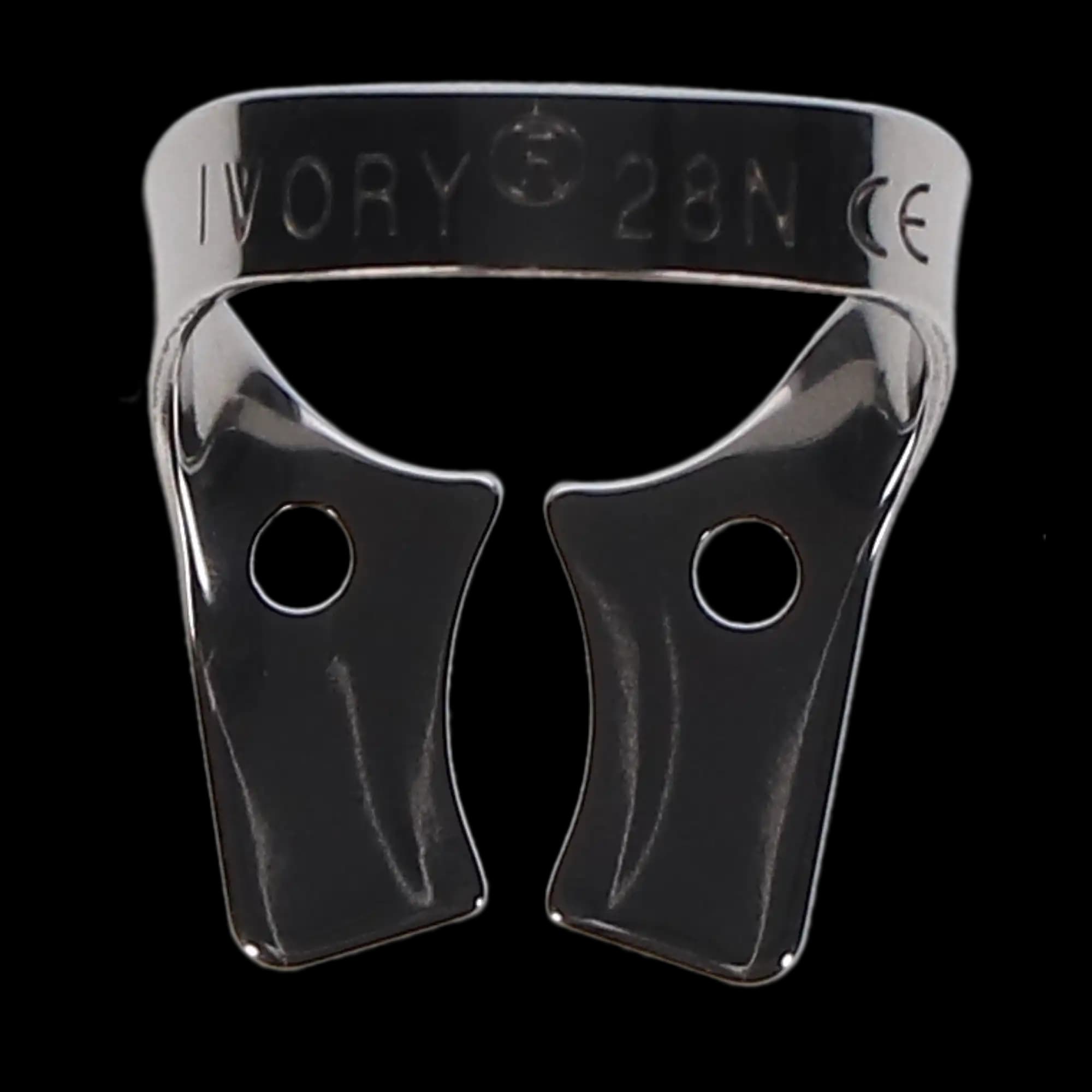 Ivory Rubber Dam Clamp, Wingless, #28N, General Purpose Lower Molar, Stainless Steel, 50057732 thumbnail 6