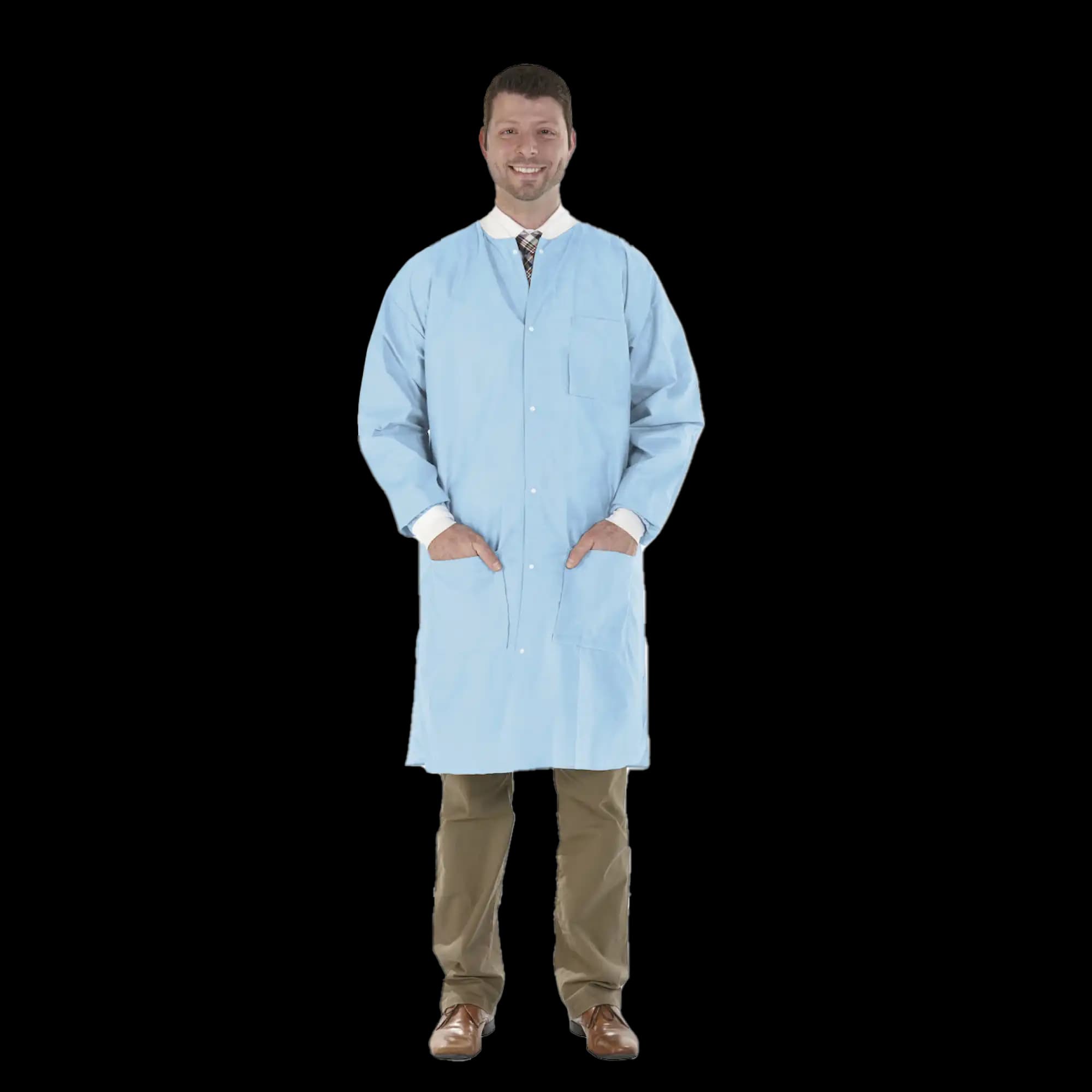 Medicom SafeWear High Performance Lab Coat, Soft Blue, X-Large, 12/Pk, 8112-D thumbnail 2