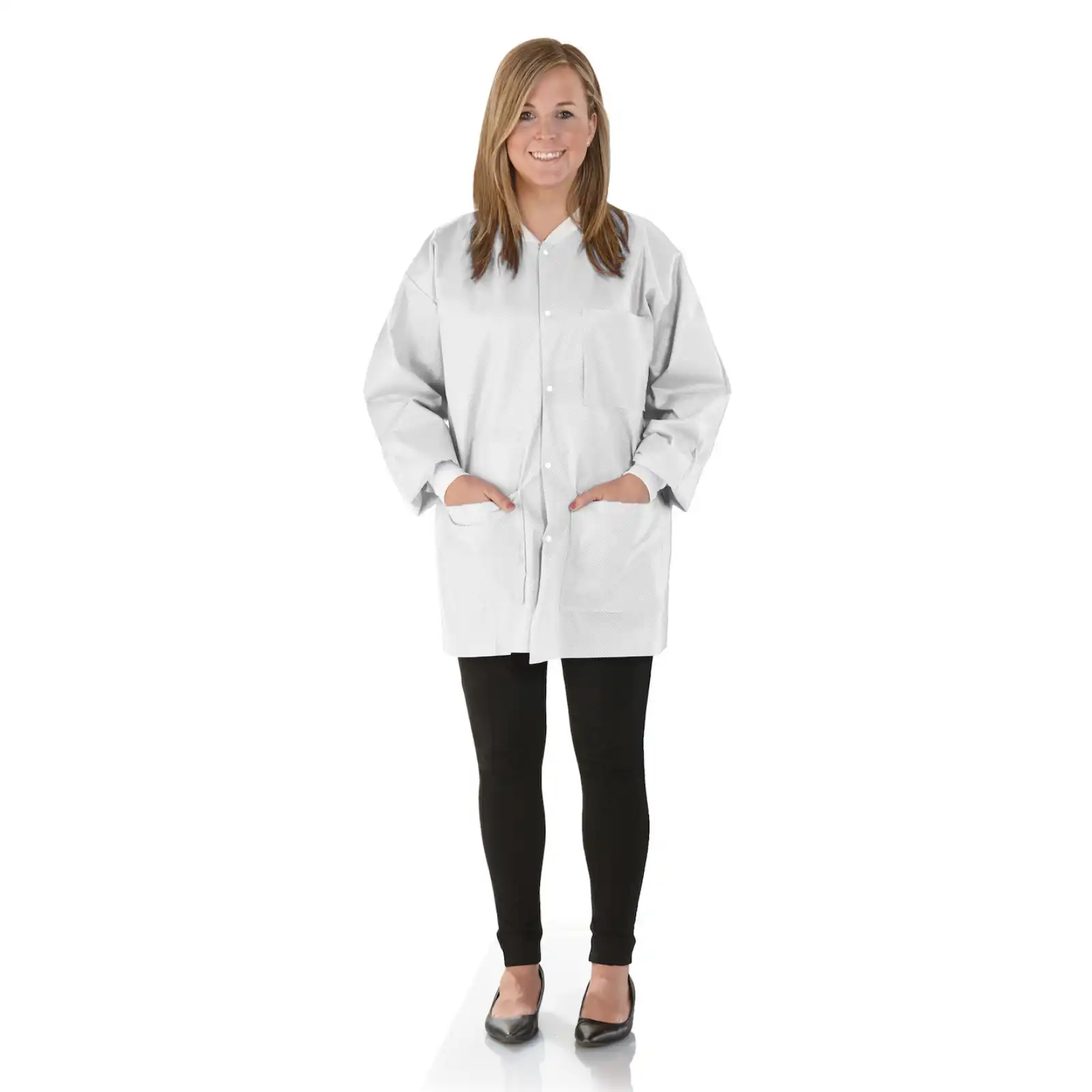 SafeWear Disposable Hipster Jacket, Extra Large, White Frost, 45 g/m2 SMS, 12/Pk, 8105-D thumbnail 8