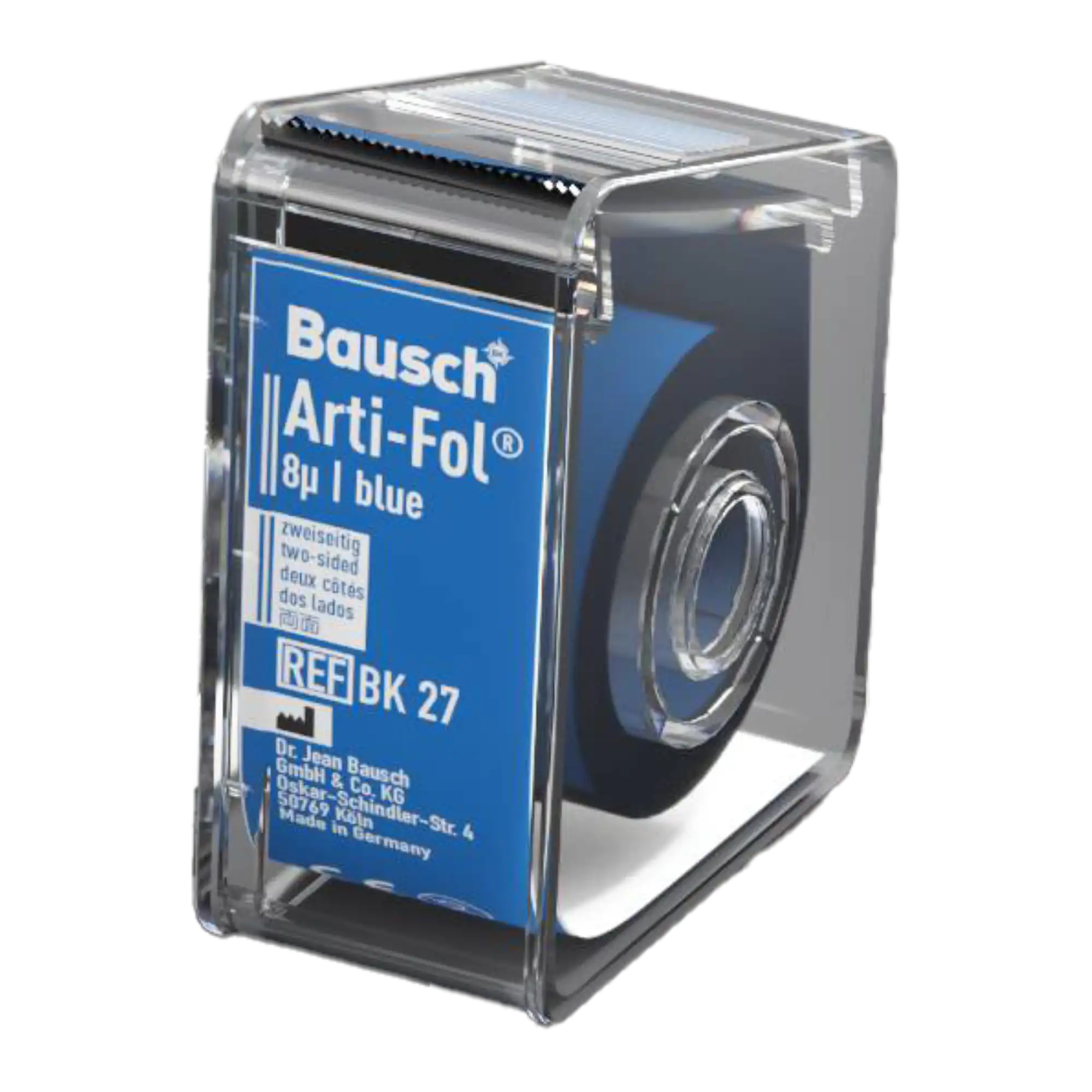 Arti-Fol Ultra Thin Two-Sided Articulating Film, 8 Microns, 22 mm x 20 m, Blue, with Dispenser, BK-27 thumbnail 2