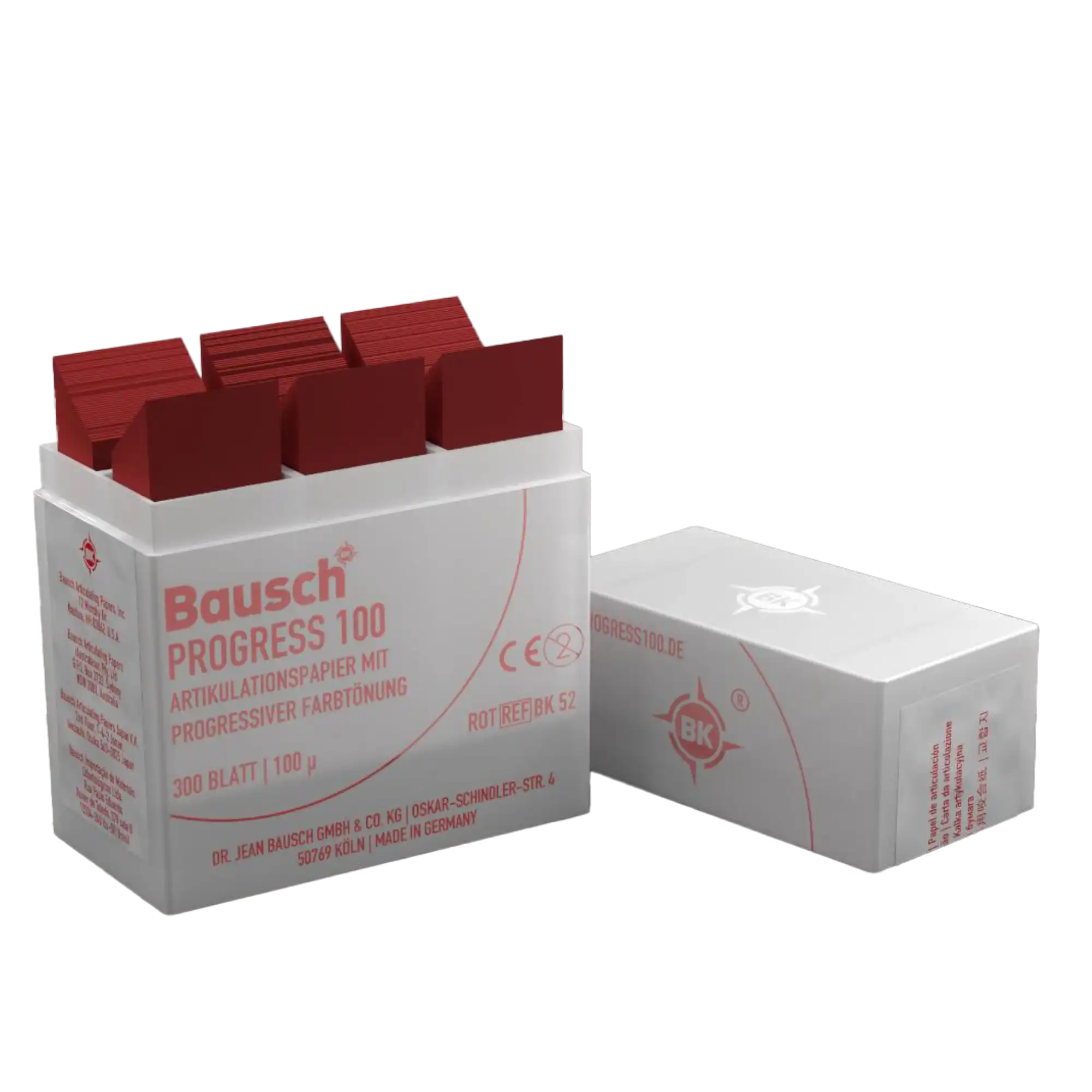 Bausch Progress 100 Articulating Paper Strips, 100 Microns, Red, Plastic Dispenser, 300 Strips, BK52 thumbnail 2