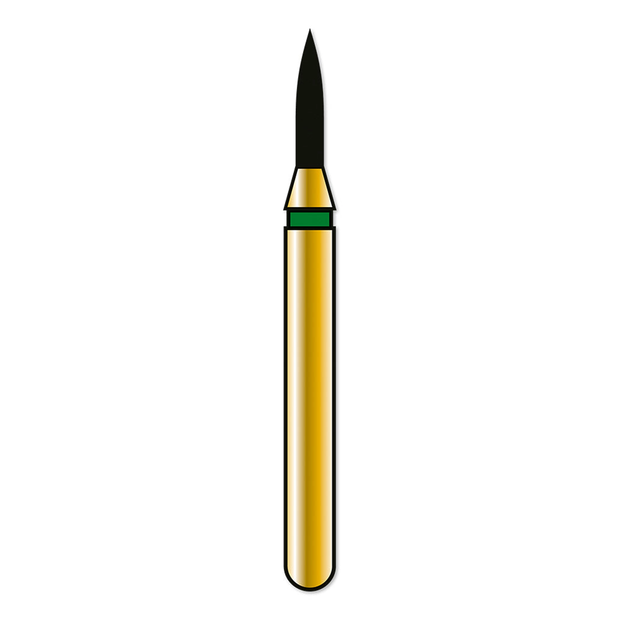 Alpen Multi-Use Diamond Bur, FG, Flame #860, 1.0 mm, Coarse Grit, Green, 5/Pk, R860C010FG thumbnail 2