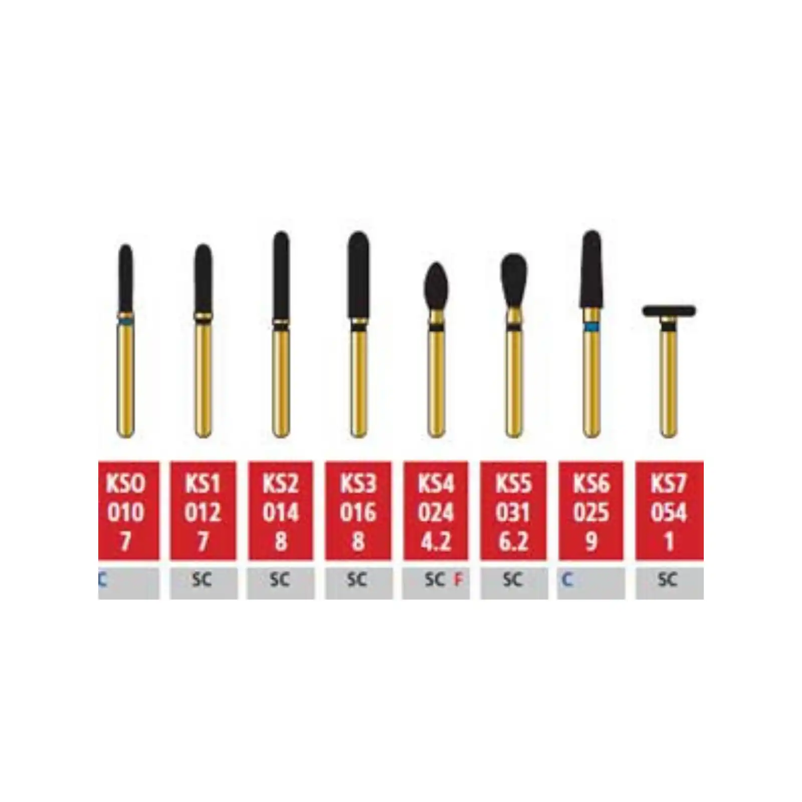Alpen Diamond Bur, FG, KS Modified Cylinder, Super Coarse, Black, # KS2-014SC, 1.4 mm, 5/Pk, 60032699 thumbnail 2