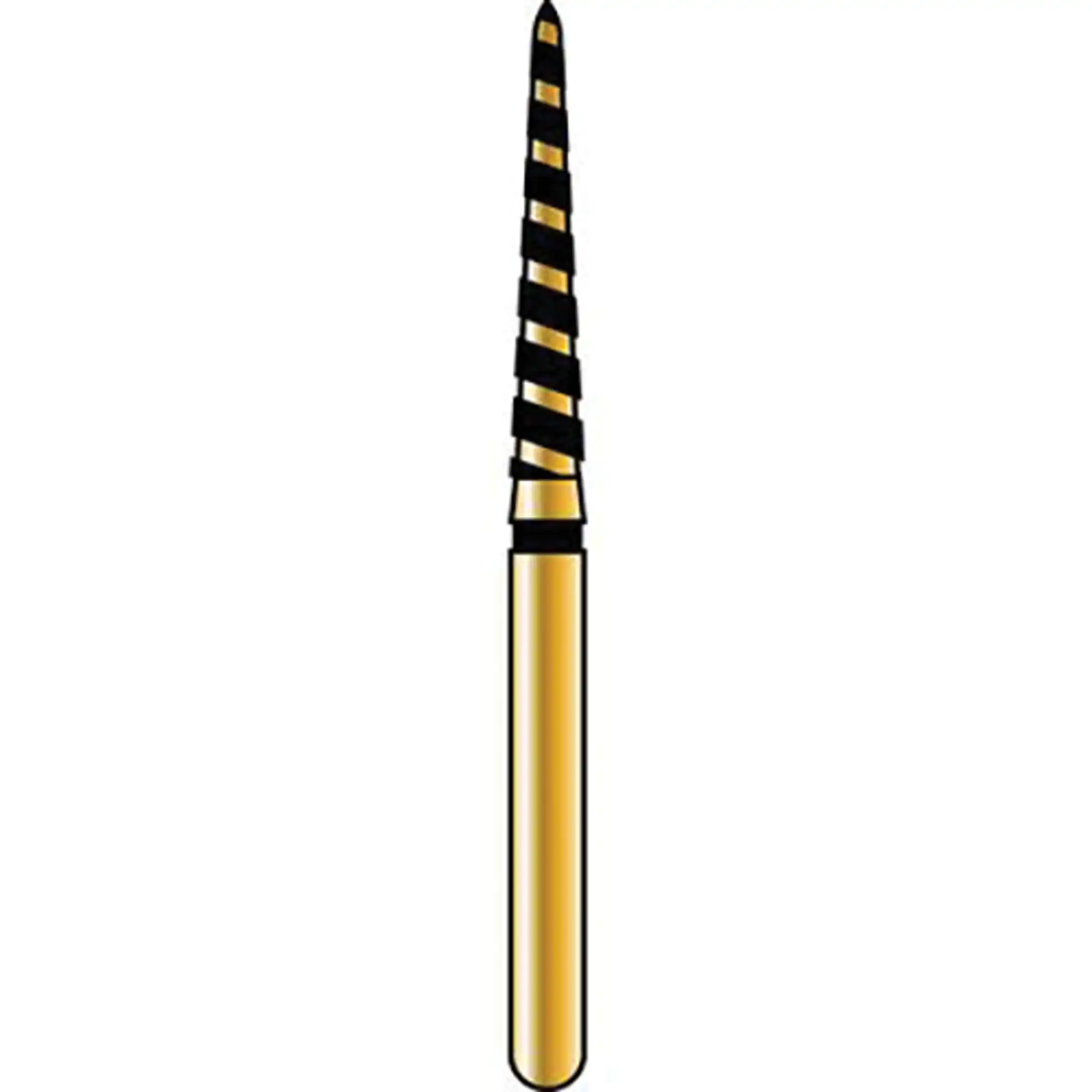 Alpen TurboCut Diamond Bur, FG, Curettage/Beveled Taper, #879K, 1.6 mm, Super Coarse, Black, 5/Pk, R879KTC016FG - Alpen Turbocut Diamond Bur, FG, Curettage/Beveled Taper, # 879K, 1.6 mm, Super Coarse, Black, 5/Pk, R879KTC016FG - Image 1