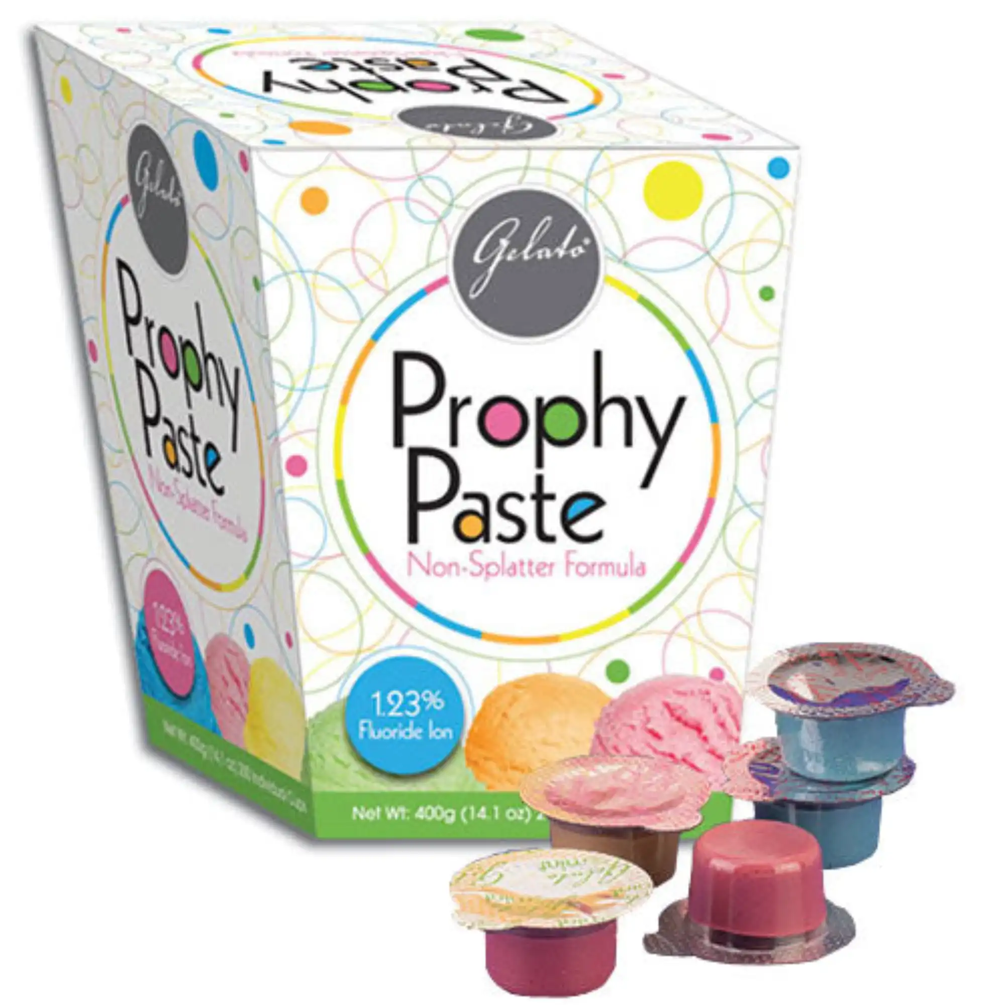Gelato Prophy Paste with Fluoride, Medium Grit, Orange Sherbet, Unit Dose Cups, 2 g, 200/Box, 24-11677 thumbnail 2