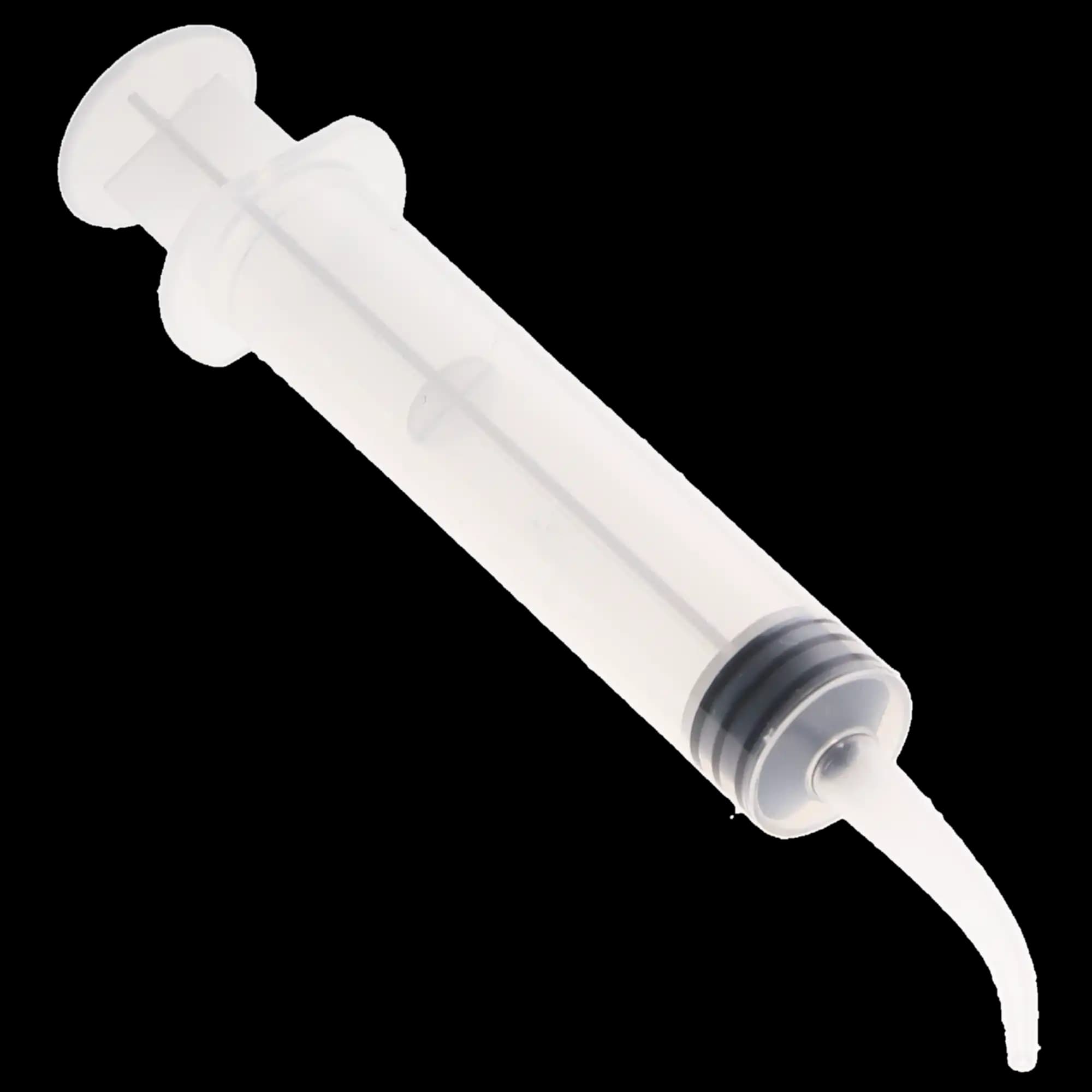 Plasdent Disposable Curved Tip Utility Syringe, No. 412, 12 cc, Plastic, Non-Sterile, 50/Pk, LL-UT - Disposable Utility Syringe, Plastic, Curved Tip, # 412, 12 cc, 50/Pk, LL-UT - Image 1