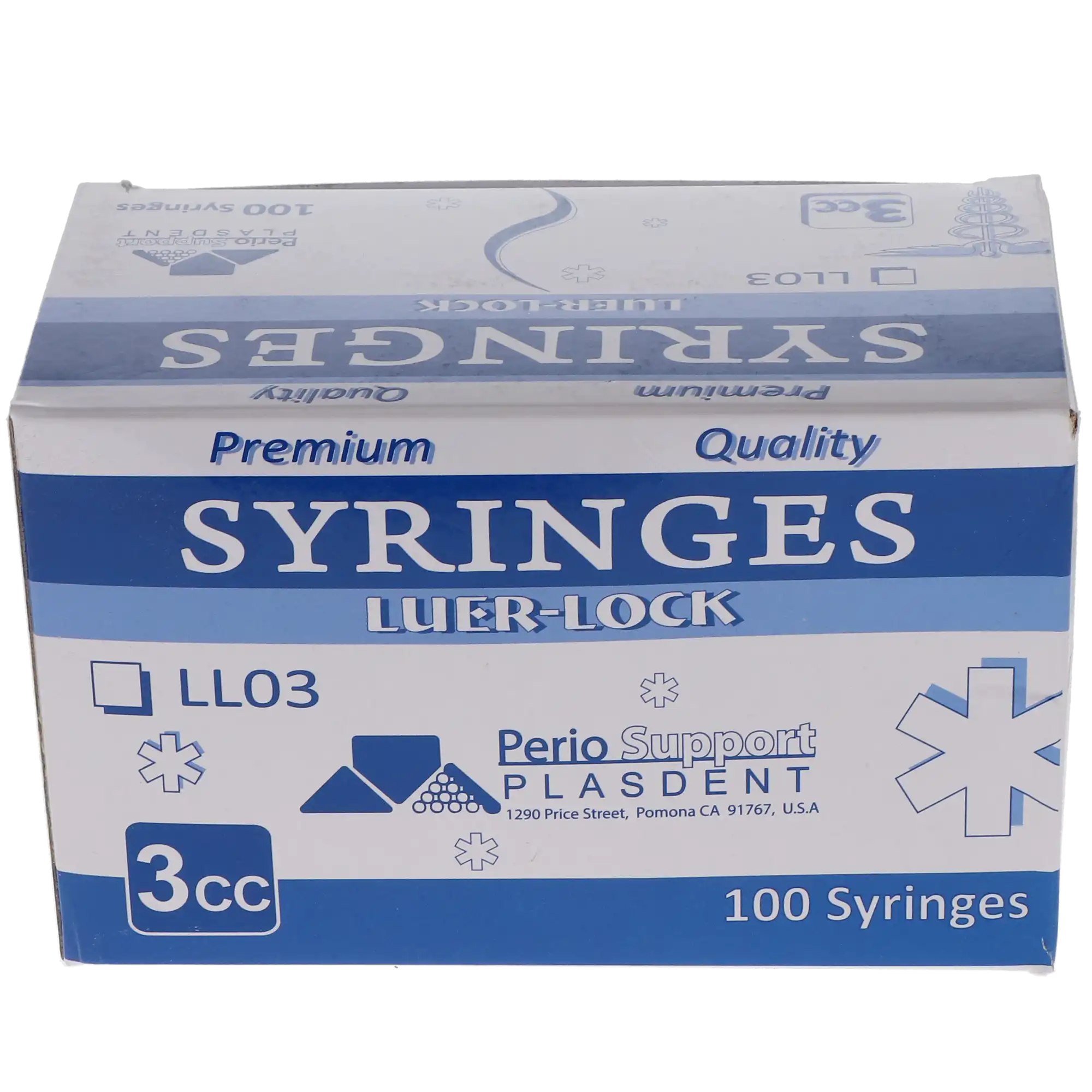Plasdent Luer-Lock Endo Irrigation Syringes, 3cc, Disposable, Non-Sterile, 100/Box, LL03 thumbnail 4