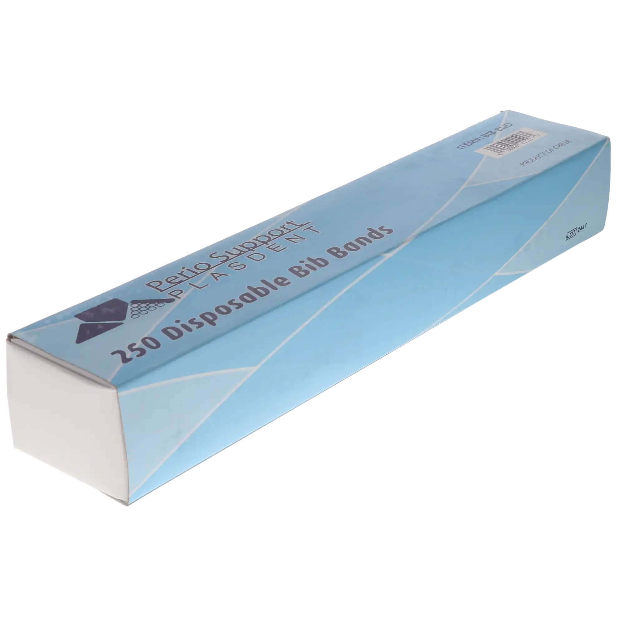 Plasdent Biband Disposable Bib Bands, White, Stretchable, Self-Adhesive, 17" Long, 250/Box, BIB-BND thumbnail 3