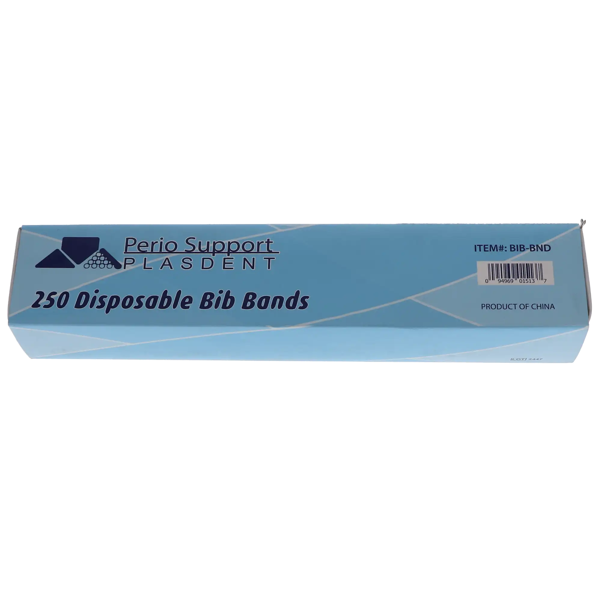 Plasdent Biband Disposable Bib Bands, White, Stretchable, Self-Adhesive, 17" Long, 250/Box, BIB-BND thumbnail 4