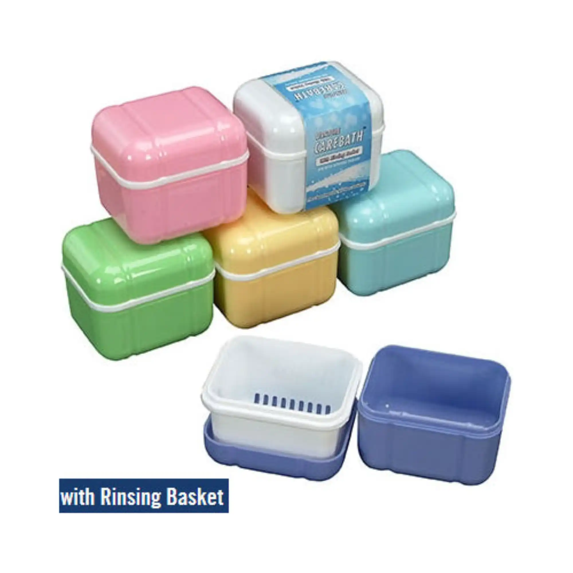 Plasdent Denture Care Bath with Rinsing Basket, Acre Sky Blue, 12/Box, DCH2000-2D thumbnail 2