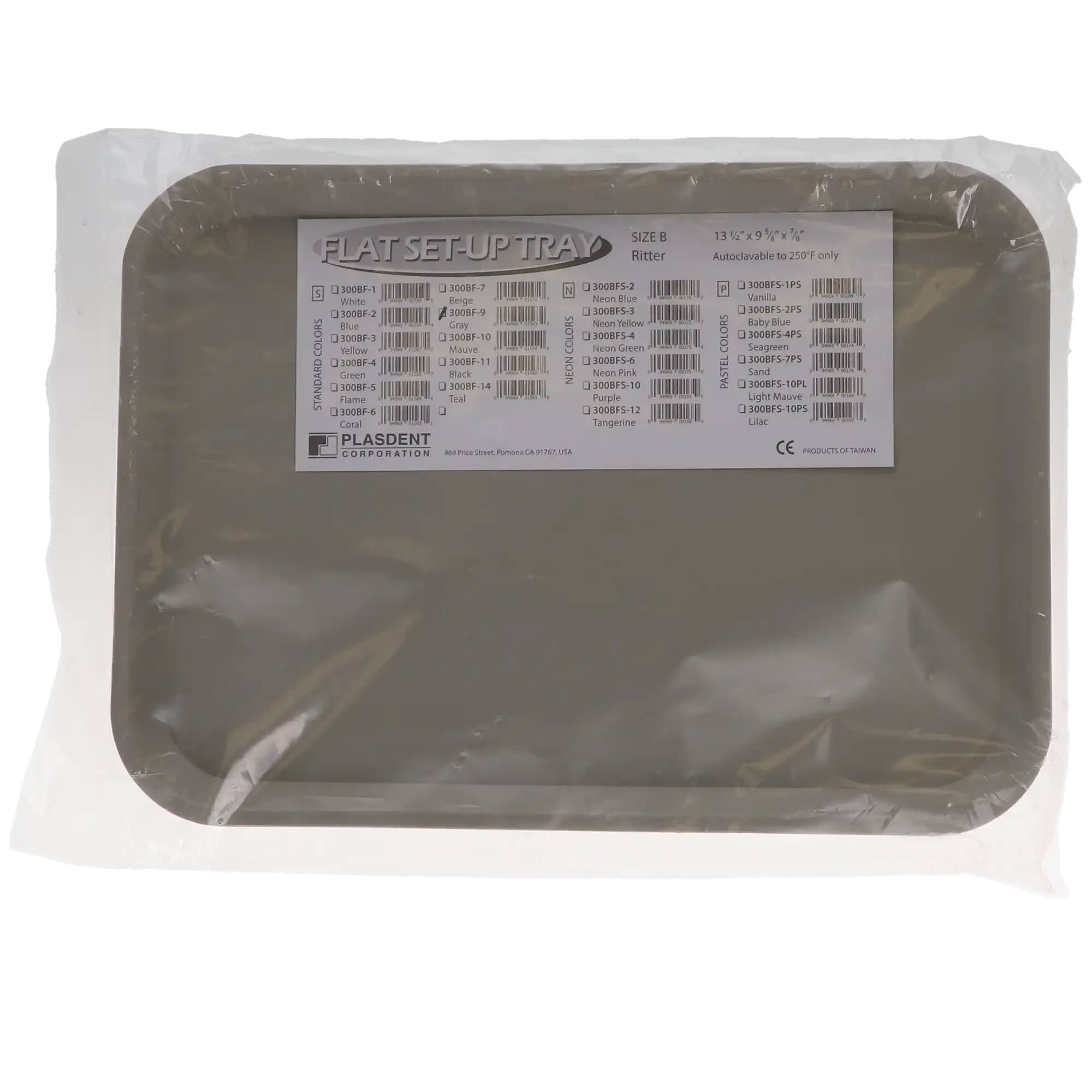 Plasdent Set-Up Flat Tray, Size B (Ritter), Gray, 13-1/2" x 9-5/8" x 7/8", 1/Pk, 300BF-9 thumbnail 4